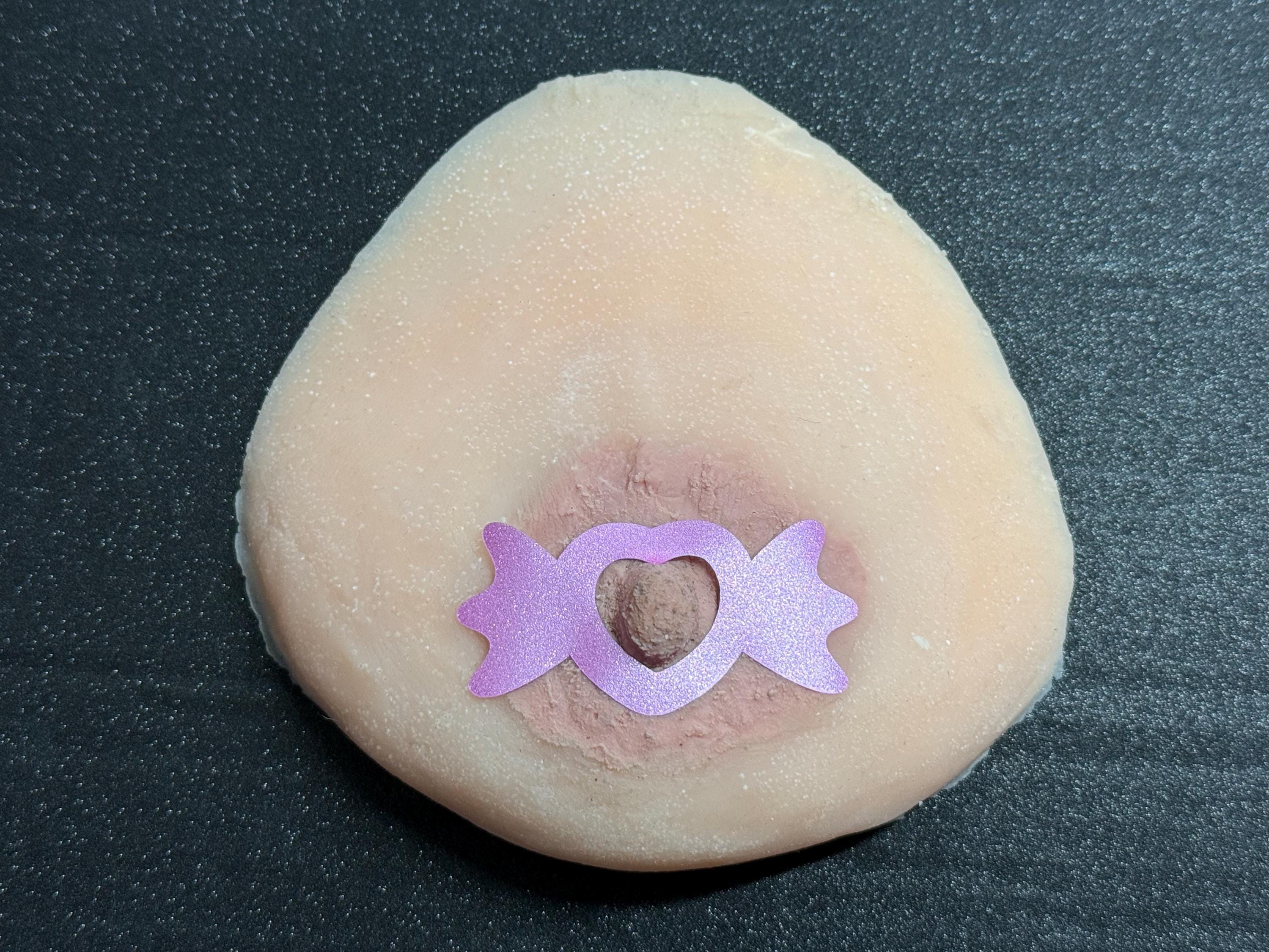 Candy Heart Vinyl Nipple Stickers | Glitter Body Art Decals | Valentine & Festival Accessories | Discreet Packaging