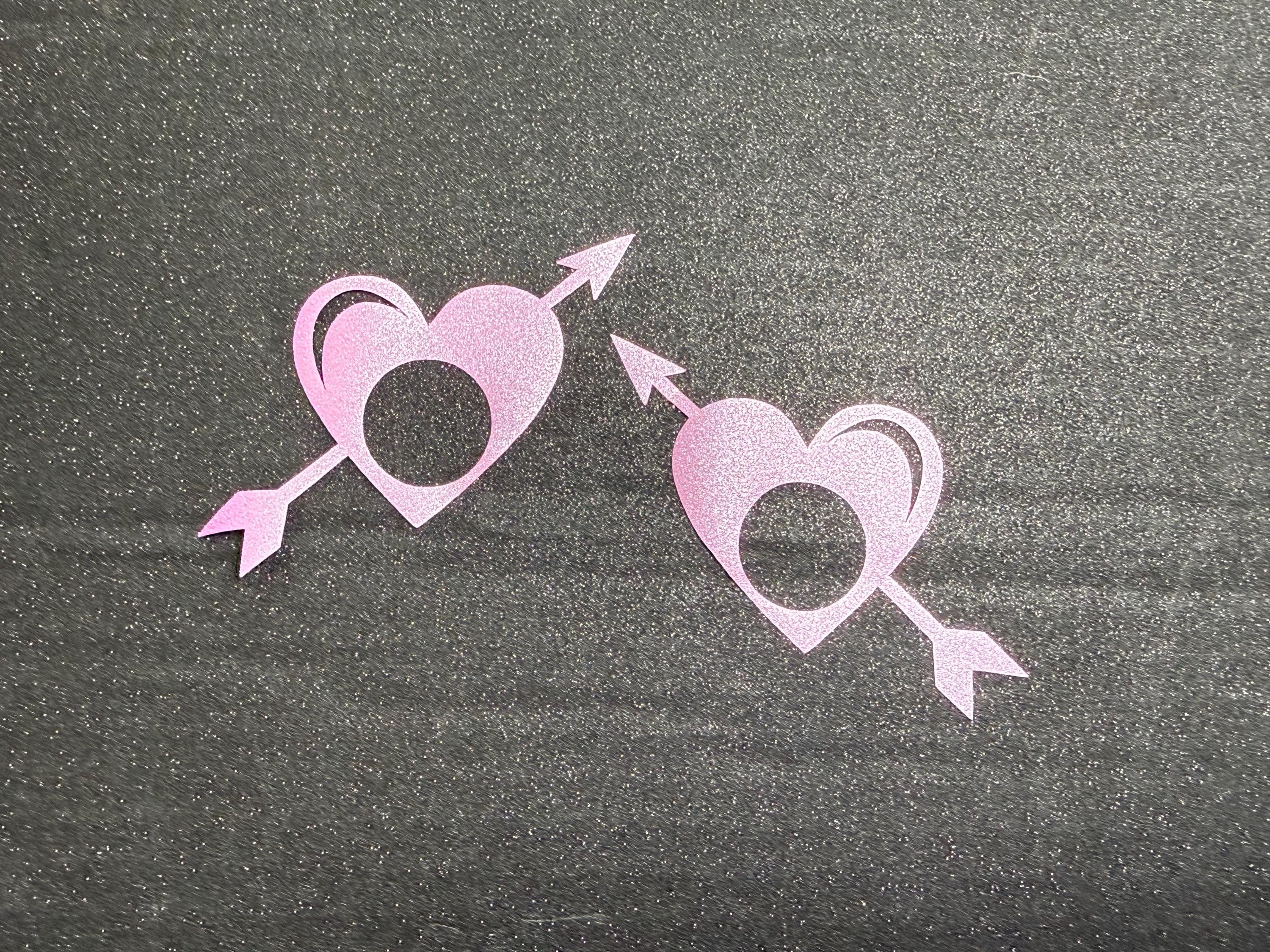 Cupid Heart Vinyl Nipple Stickers | Romantic Body Art Decals | Festival & Costume Accessories | Discreet Packaging