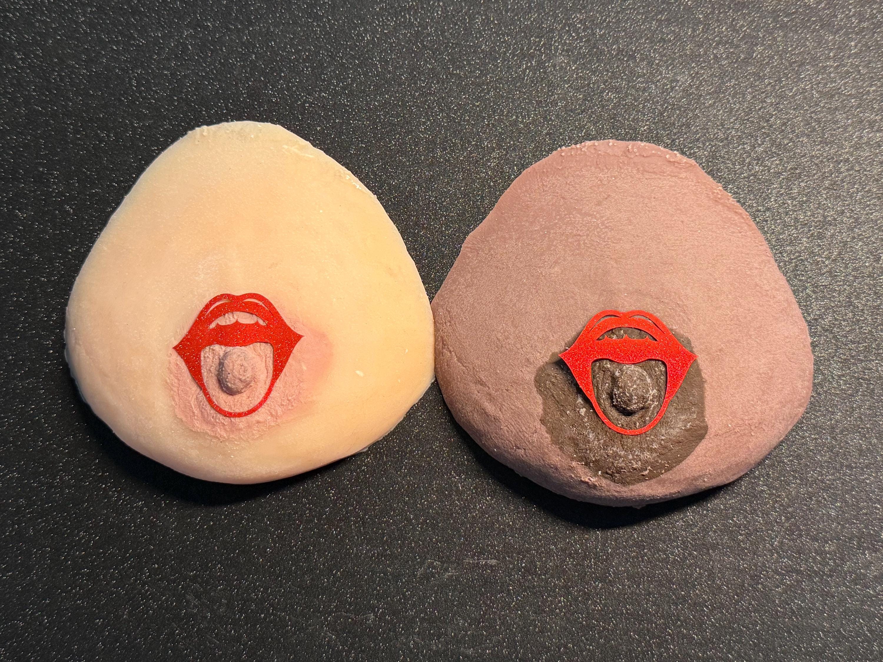 Scarlet Red Lips Nipple Stickers | Medical Grade Adhesive | Discreet Packaging