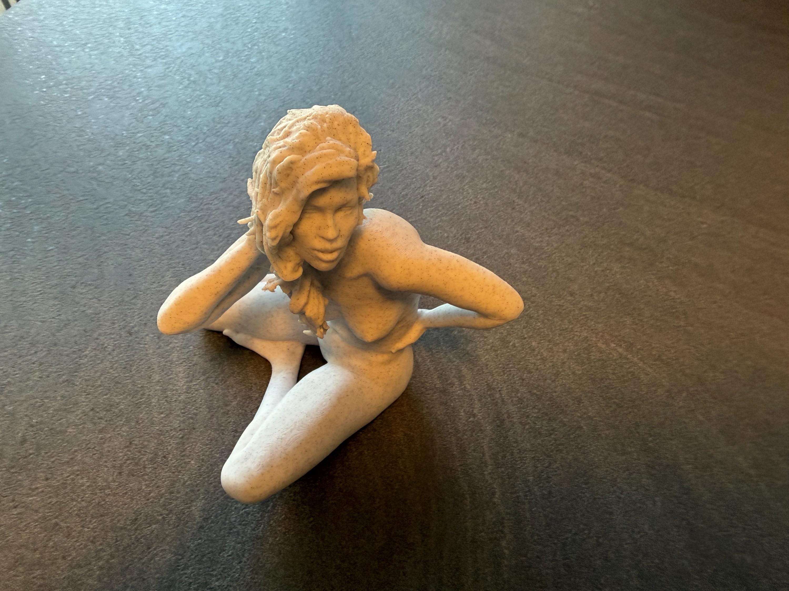 Elegant Sitting Pose Statue | Nude Woman Sculpture | Contemporary Home Decor | Discreet Packaging