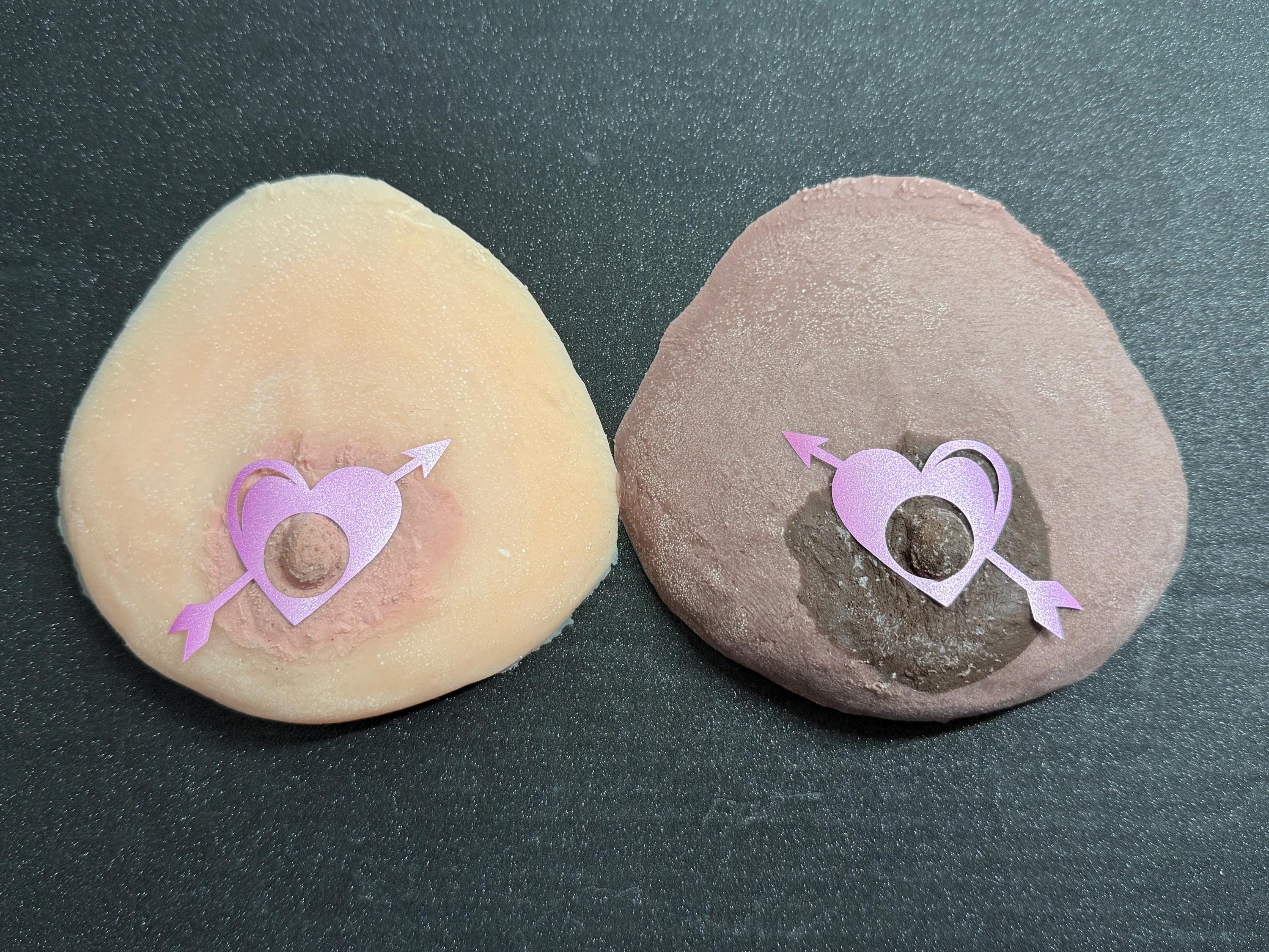Cupid Heart Vinyl Nipple Stickers | Romantic Body Art Decals | Festival & Costume Accessories | Discreet Packaging