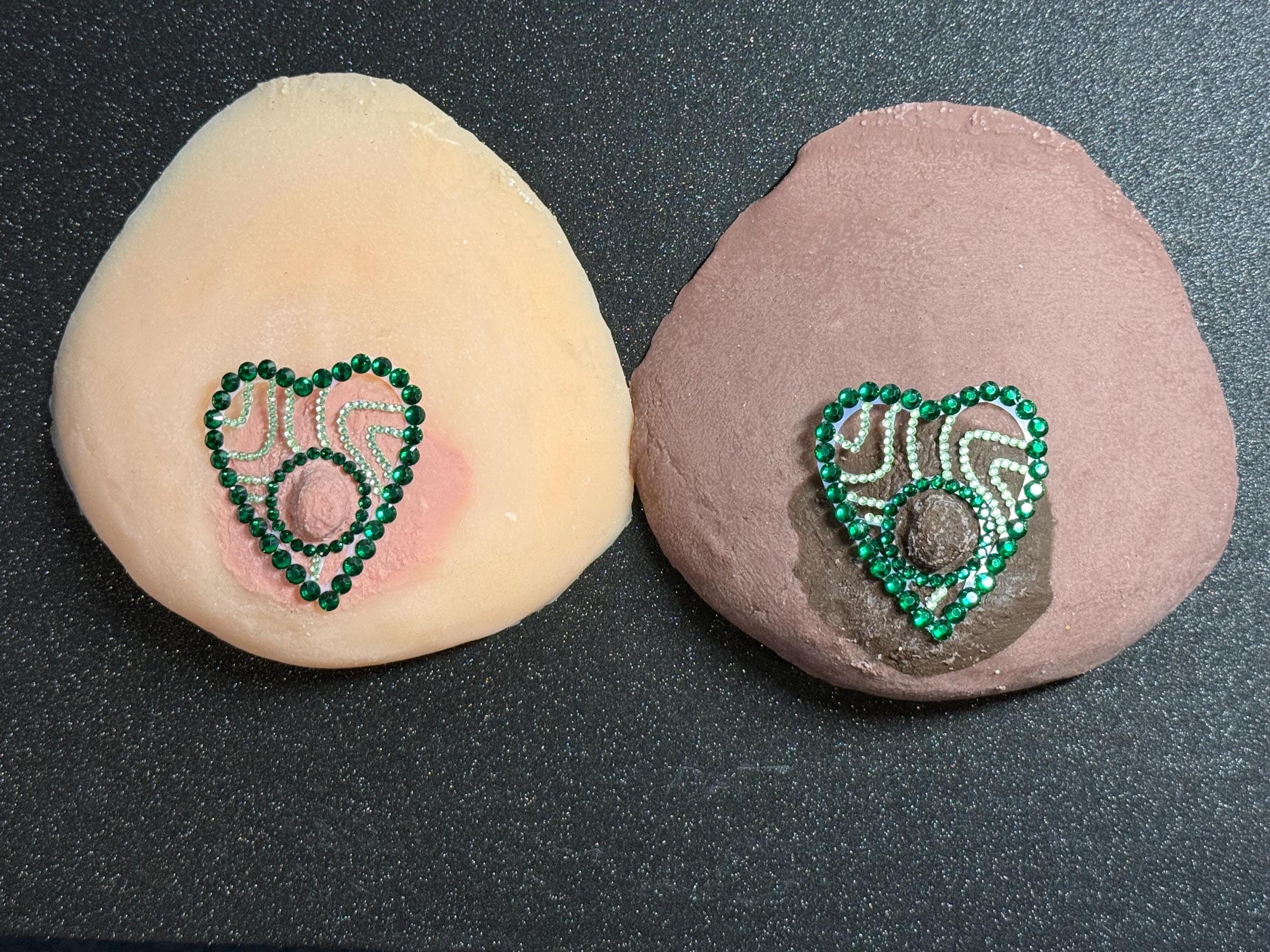 Rhinestone Heart Body Pasties | Rave Festival Body Jewelry | Discreet Packaging
