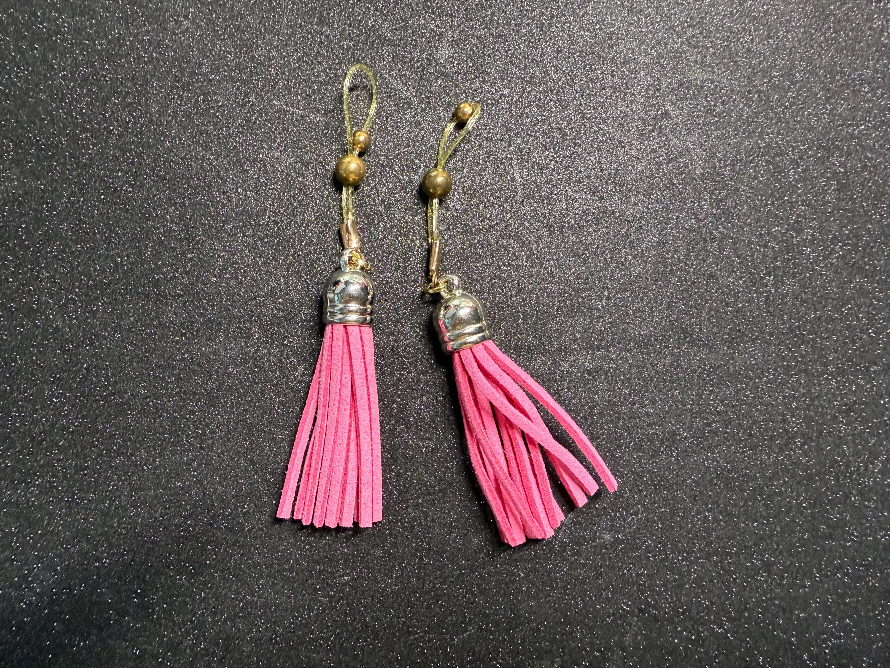 Dark Pink Nipple Tassels | 18K Gold Plated Nip Jewelry | Non-Pierced | Discreet Packaging