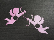 Cupid Vinyl Nipple Stickers | Pink Glitter Body Art Decals | Valentine Accessories | Discreet Packaging