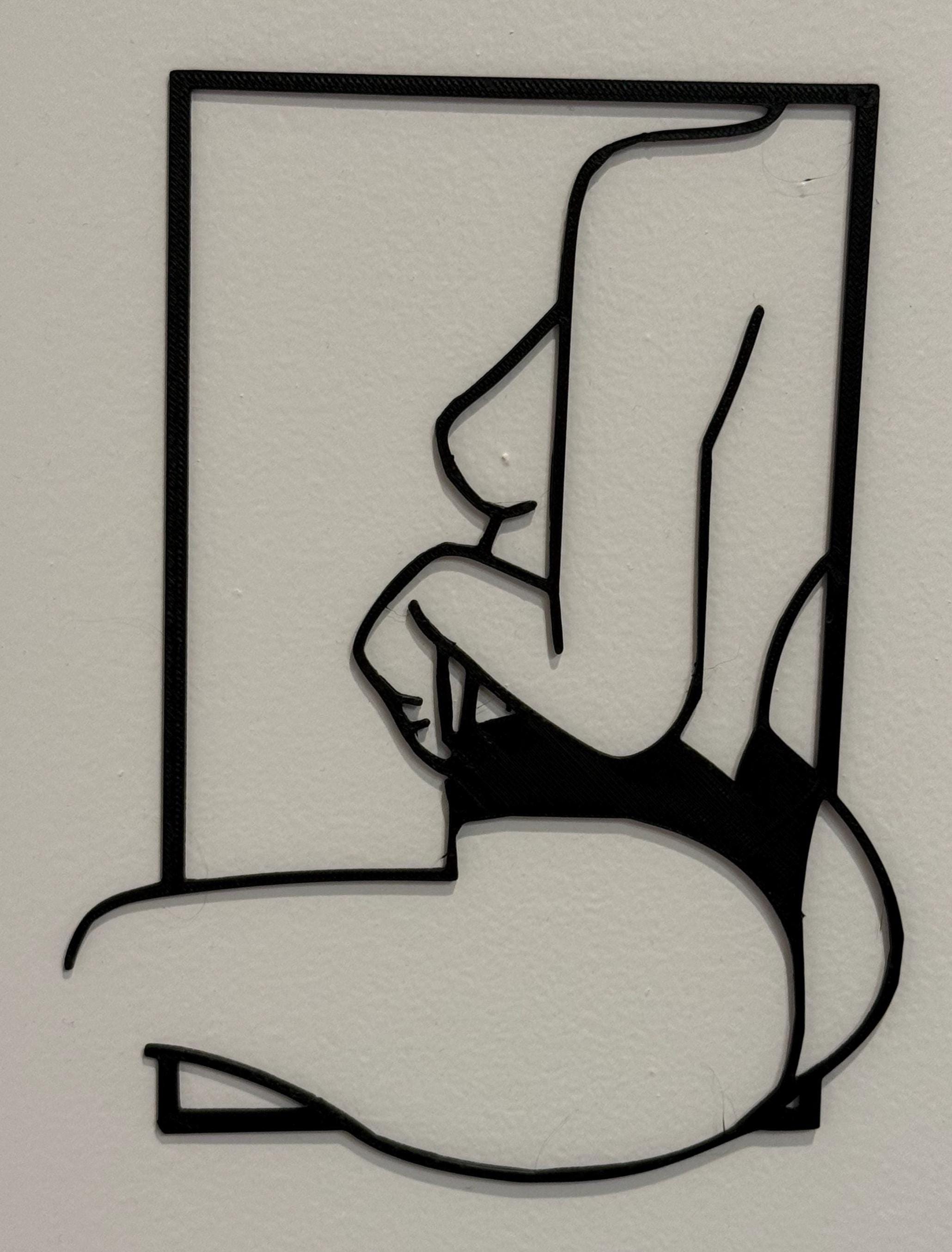 3D Printed Figurative Wall Sculpture | Modern Silhouette Art | Discreet Packaging