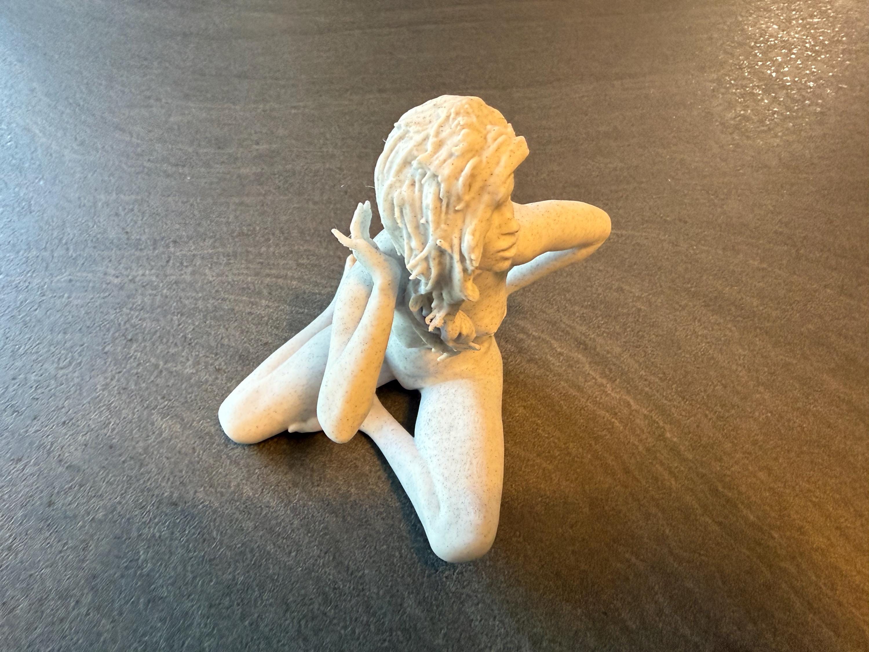 Elegant Sitting Pose Statue | Nude Woman Sculpture | Contemporary Home Decor | Discreet Packaging