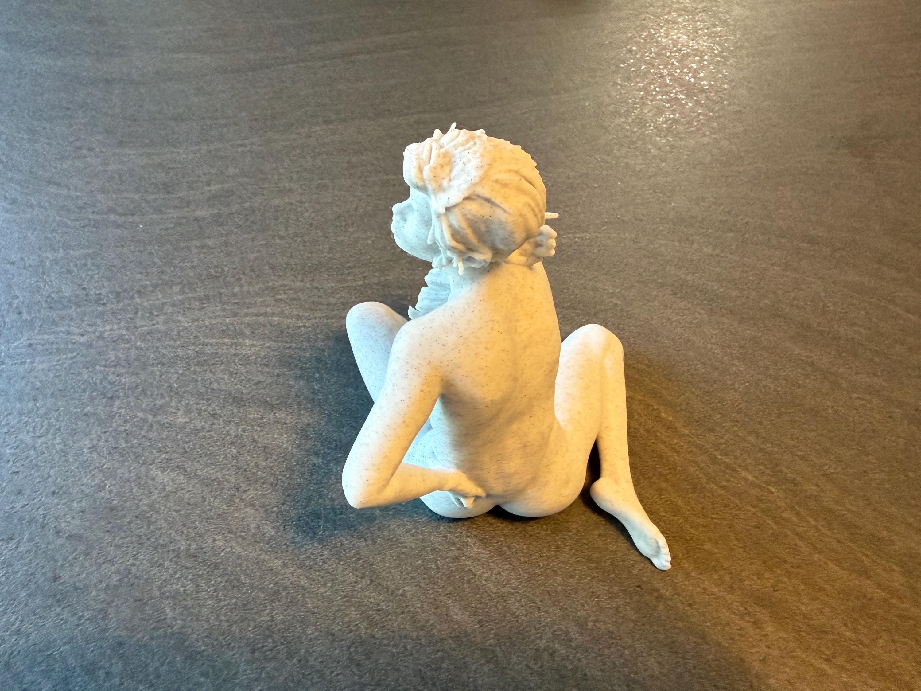 Elegant Sitting Pose Statue | Nude Woman Sculpture | Contemporary Home Decor | Discreet Packaging