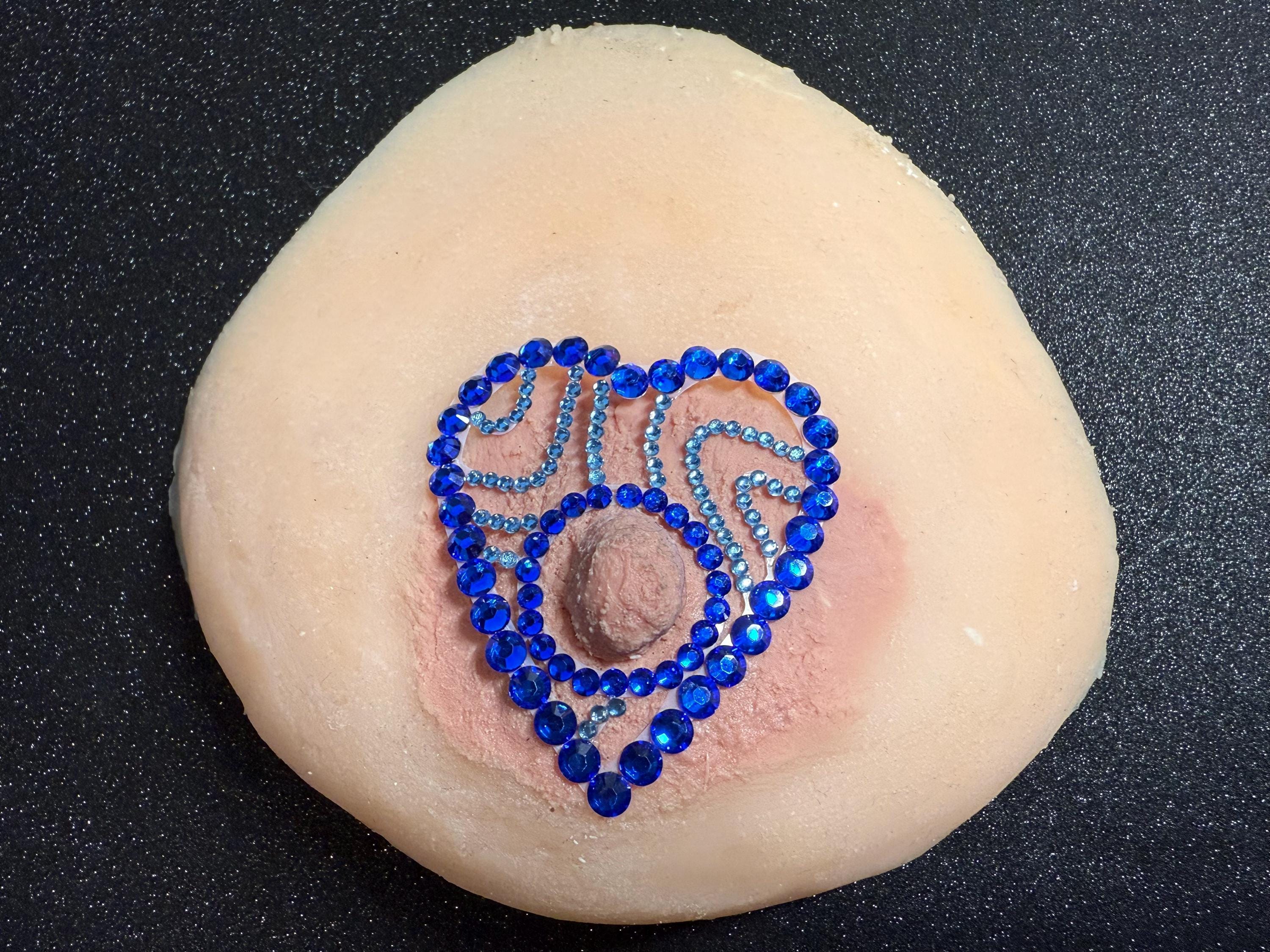 Rhinestone Heart Body Pasties | Rave Festival Body Jewelry | Discreet Packaging