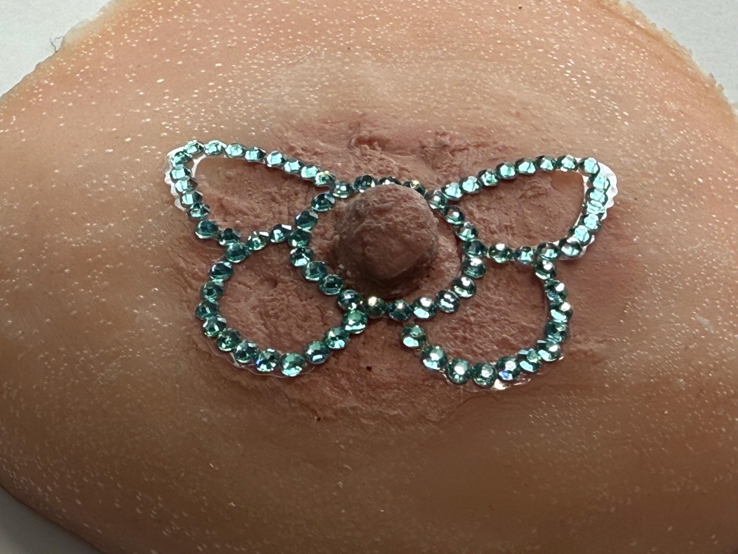 Rhinestone Butterfly Pasties | Rave Festival Body Jewelry | Discreet Packaging
