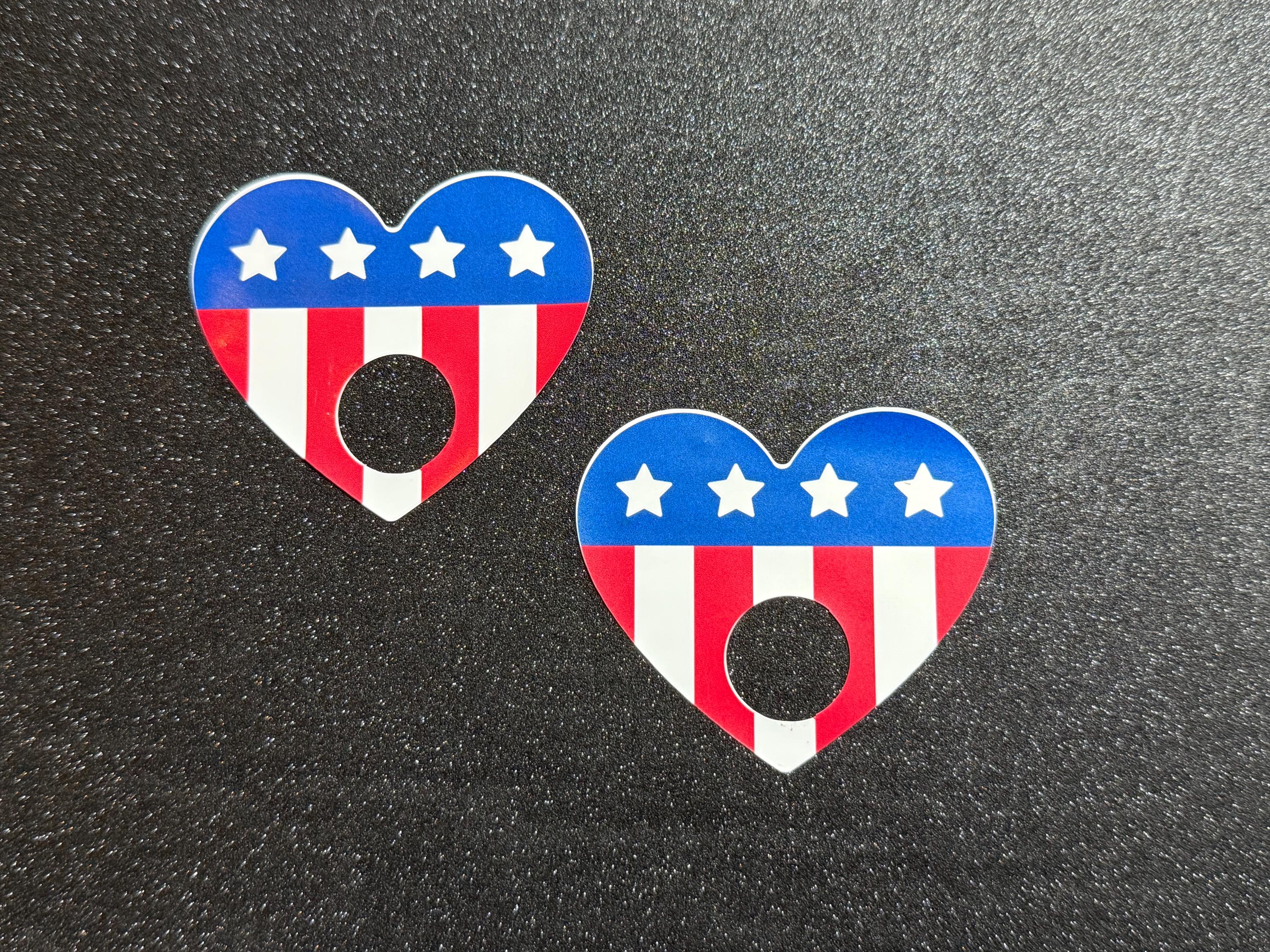 July 4th Nipple Pasties | Patriotic Heart Stickers | Red White & Blue | Discreet Packaging