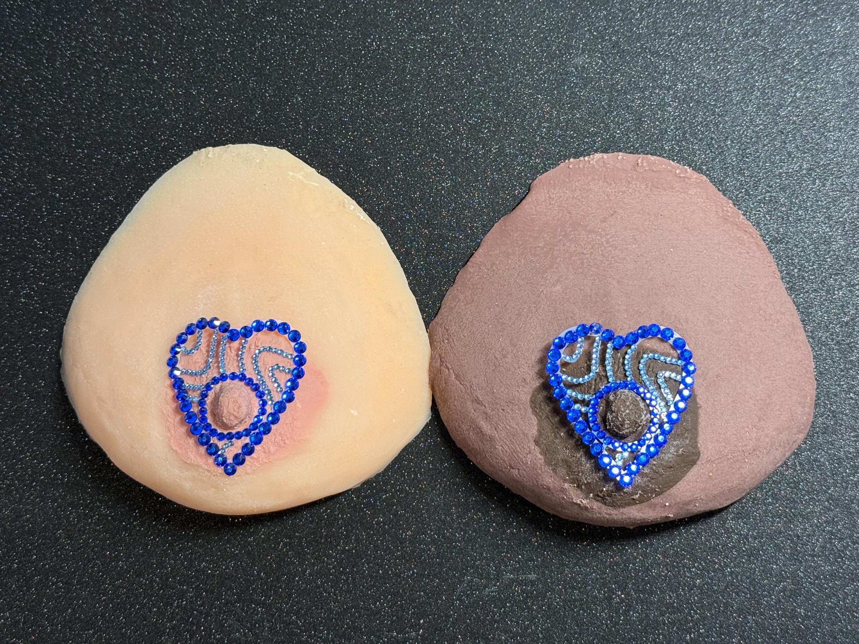 Rhinestone Heart Body Pasties | Rave Festival Body Jewelry | Discreet Packaging