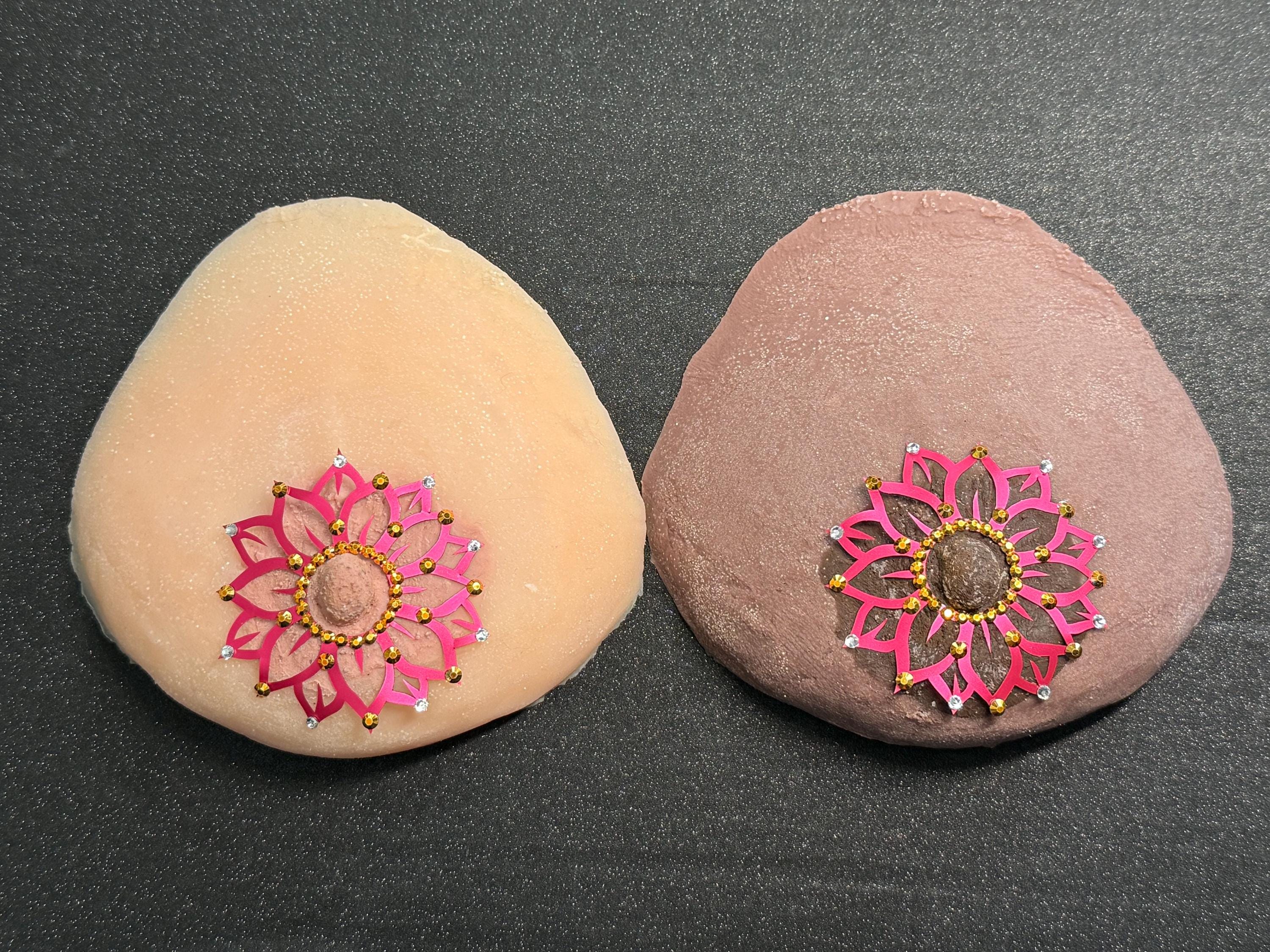 Valentine Floral Body Pasties | Red Crystal Petal Design | Decorative Costume Accessories | Discreet Packaging