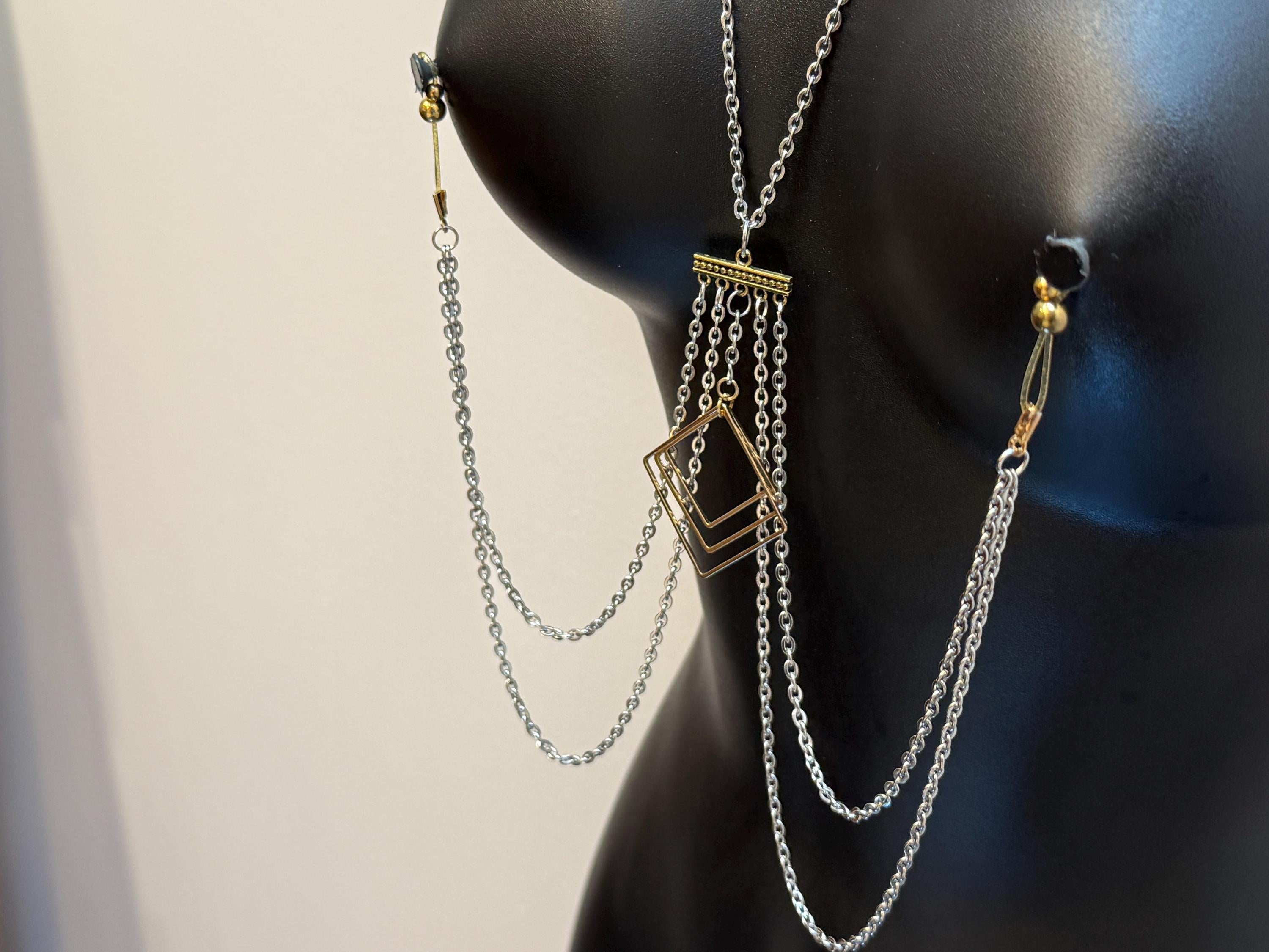 18K Gold Plated Nipple Jewelry | Adjustable Chain | Discreet Packaging