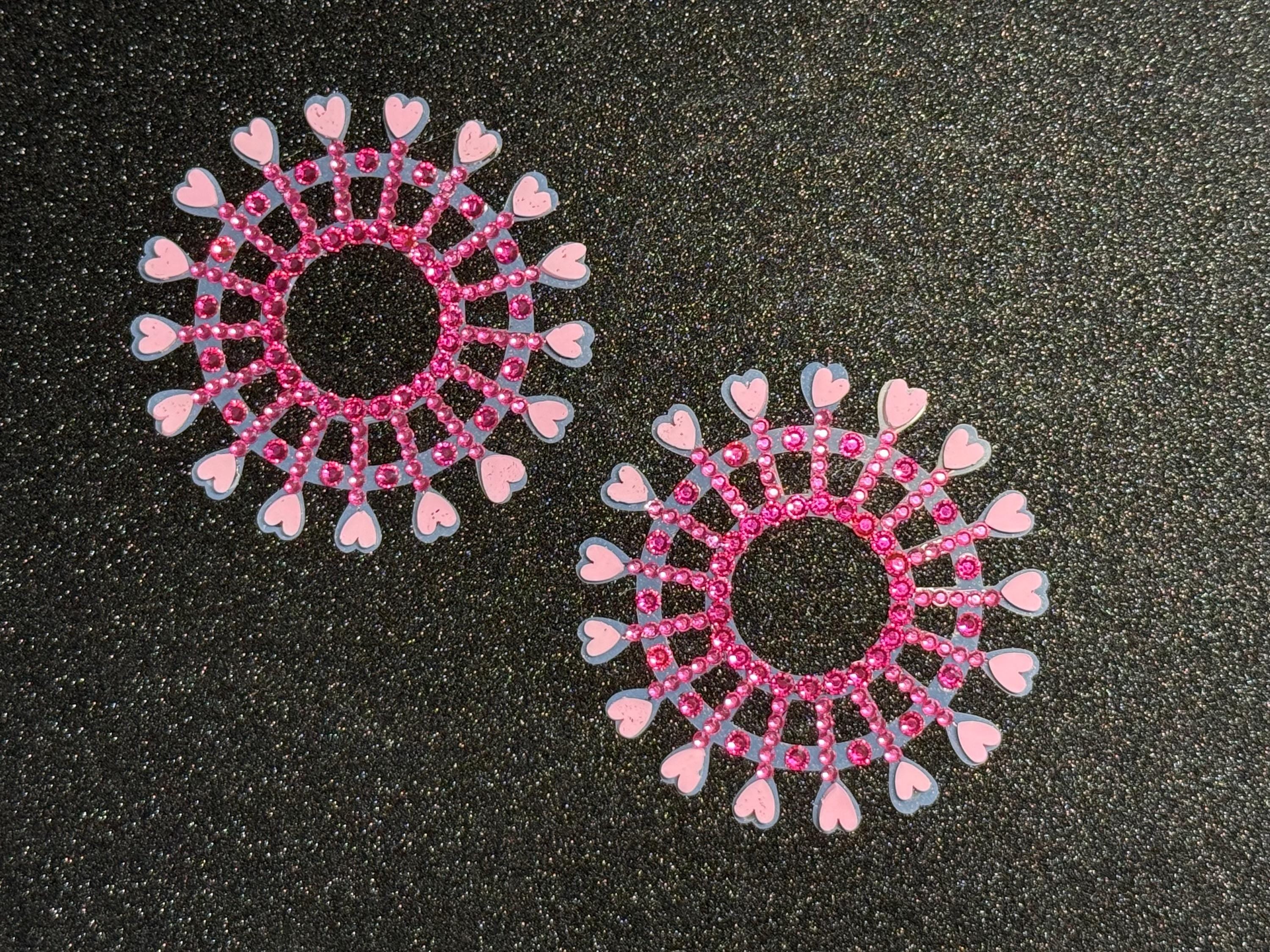 Rhinestone Flower Nipple Pasties | Festival Body Jewelry | Discreet Packaging