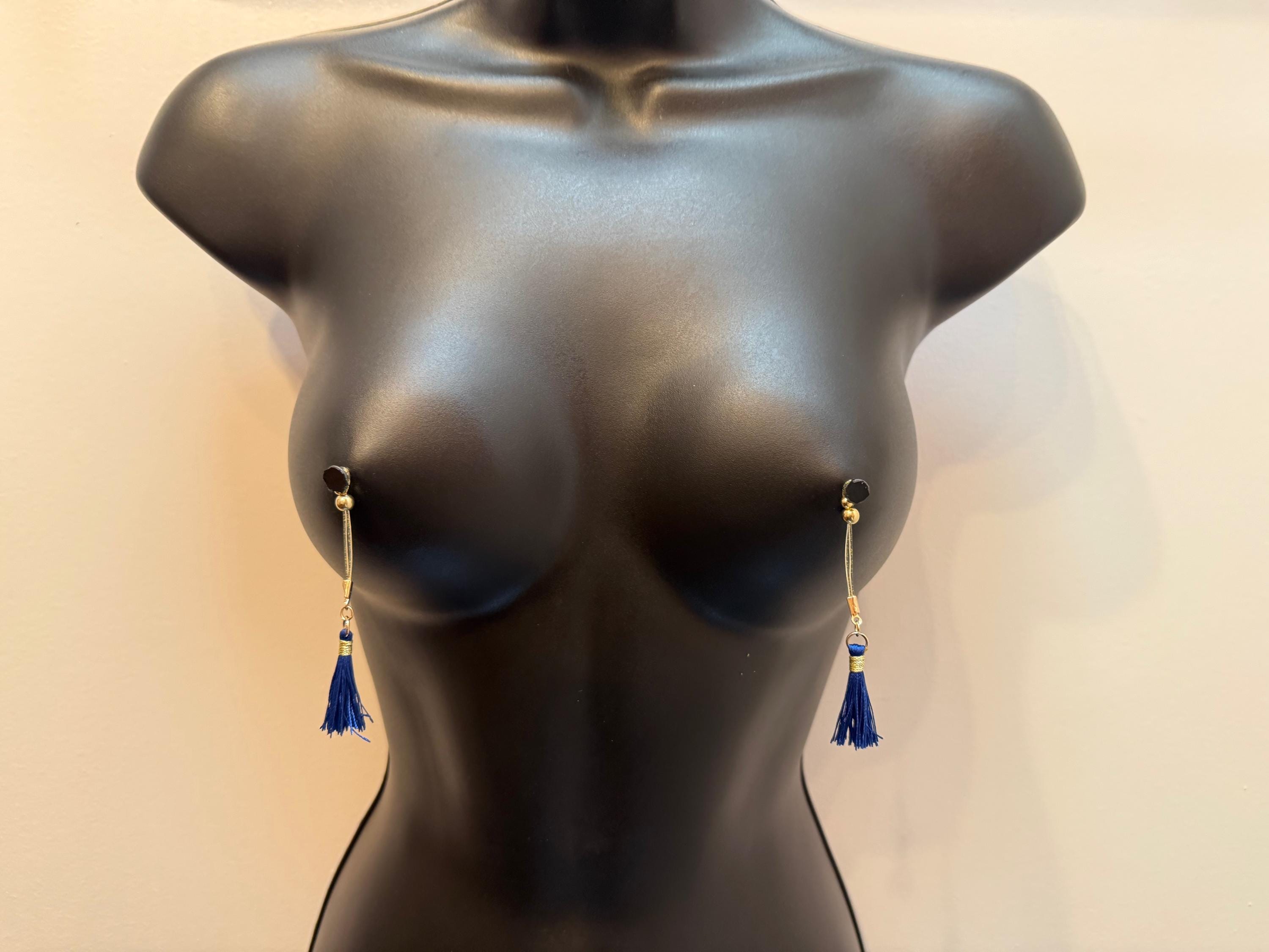 Dangling Nipple Tassels | 18K Gold Plated Body Jewelry | Discreet Packaging