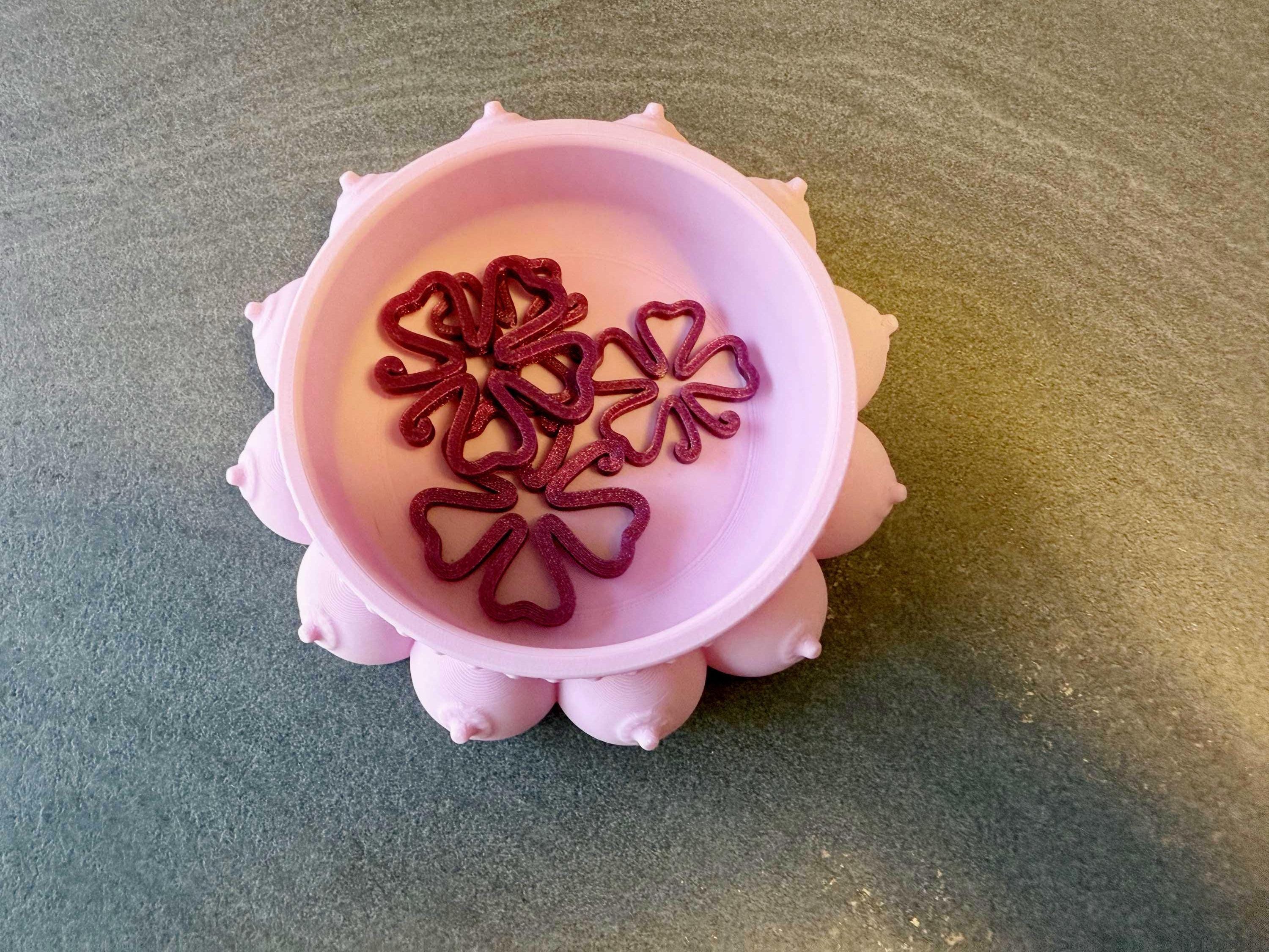 Boob Trinket Dish | 3D Printed Funny Jewelry Holder or Desk Bowl | Handmade Body-Positive Decor | Discreet Packaging