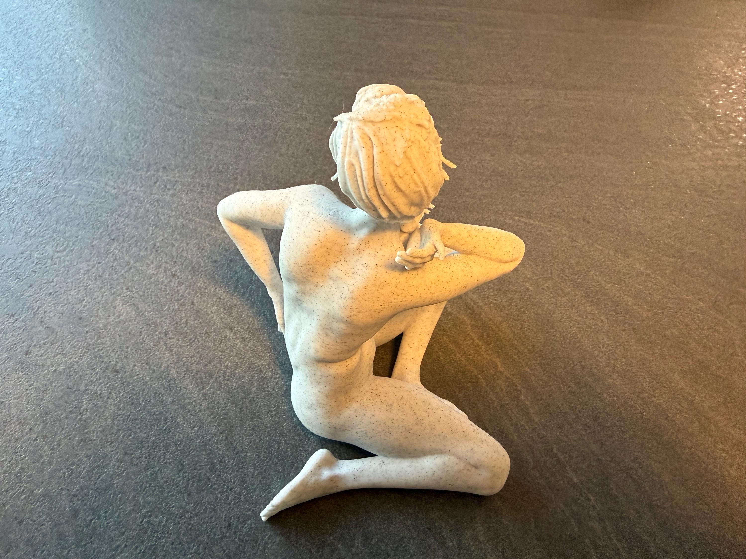 Elegant Sitting Pose Statue | Nude Woman Sculpture | Contemporary Home Decor | Discreet Packaging