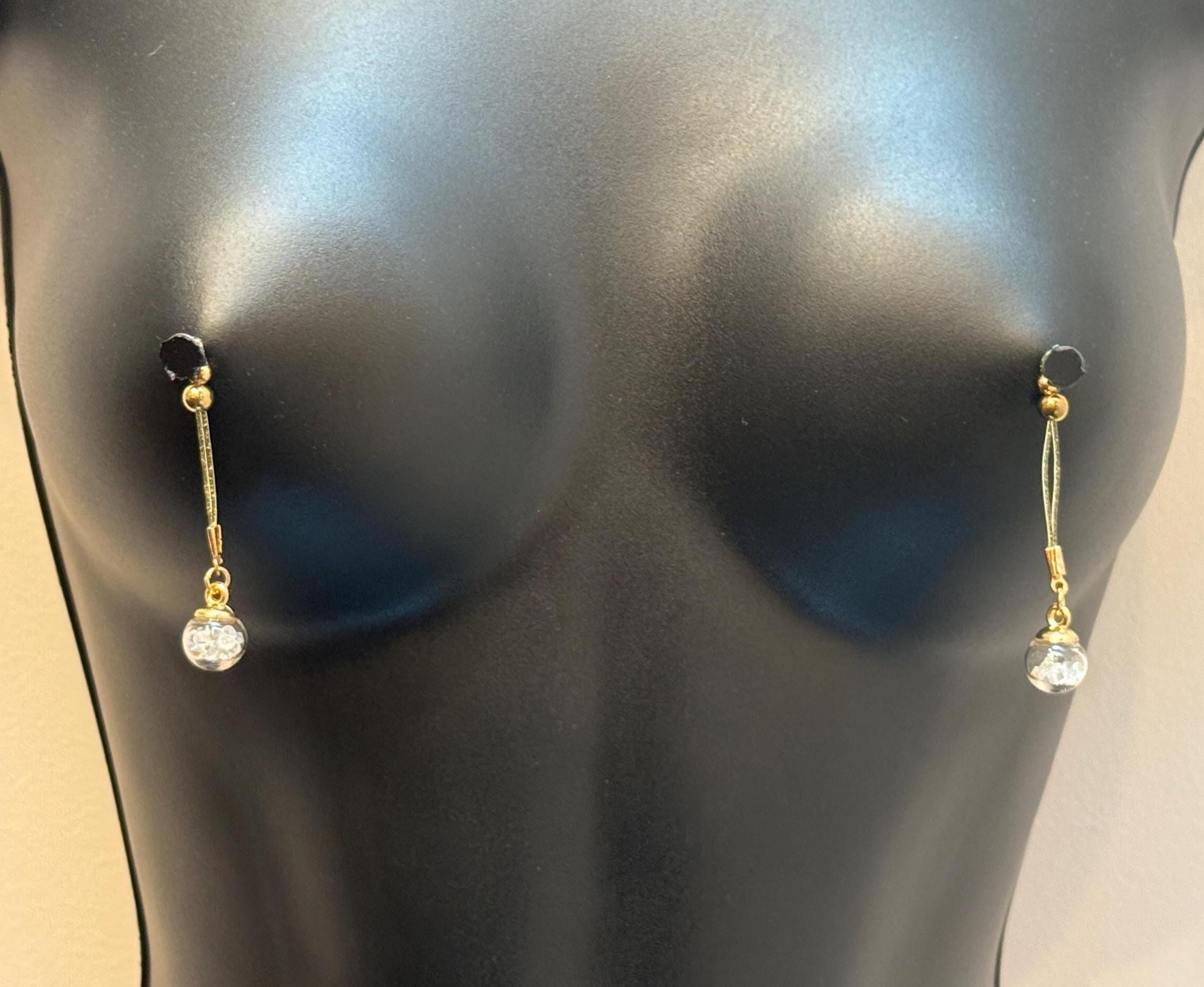Glitter Ball Nipple Jewelry | Silver, Pearl & Star Nip Tips | Discreet Packaging