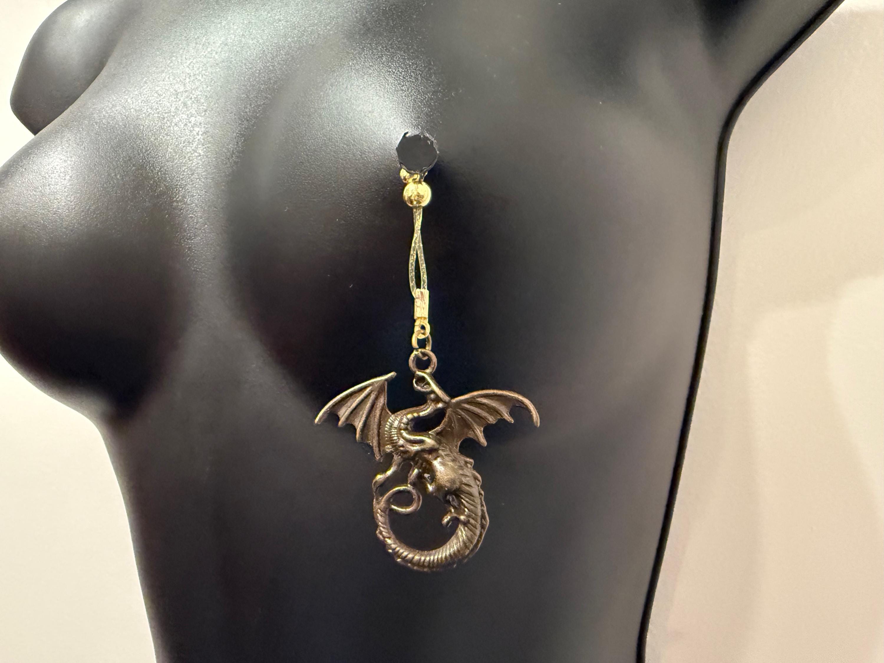 Gold Plated Dragon Nipple Jewelry | Non-Piercing Nip Tips | Discreet Packaging