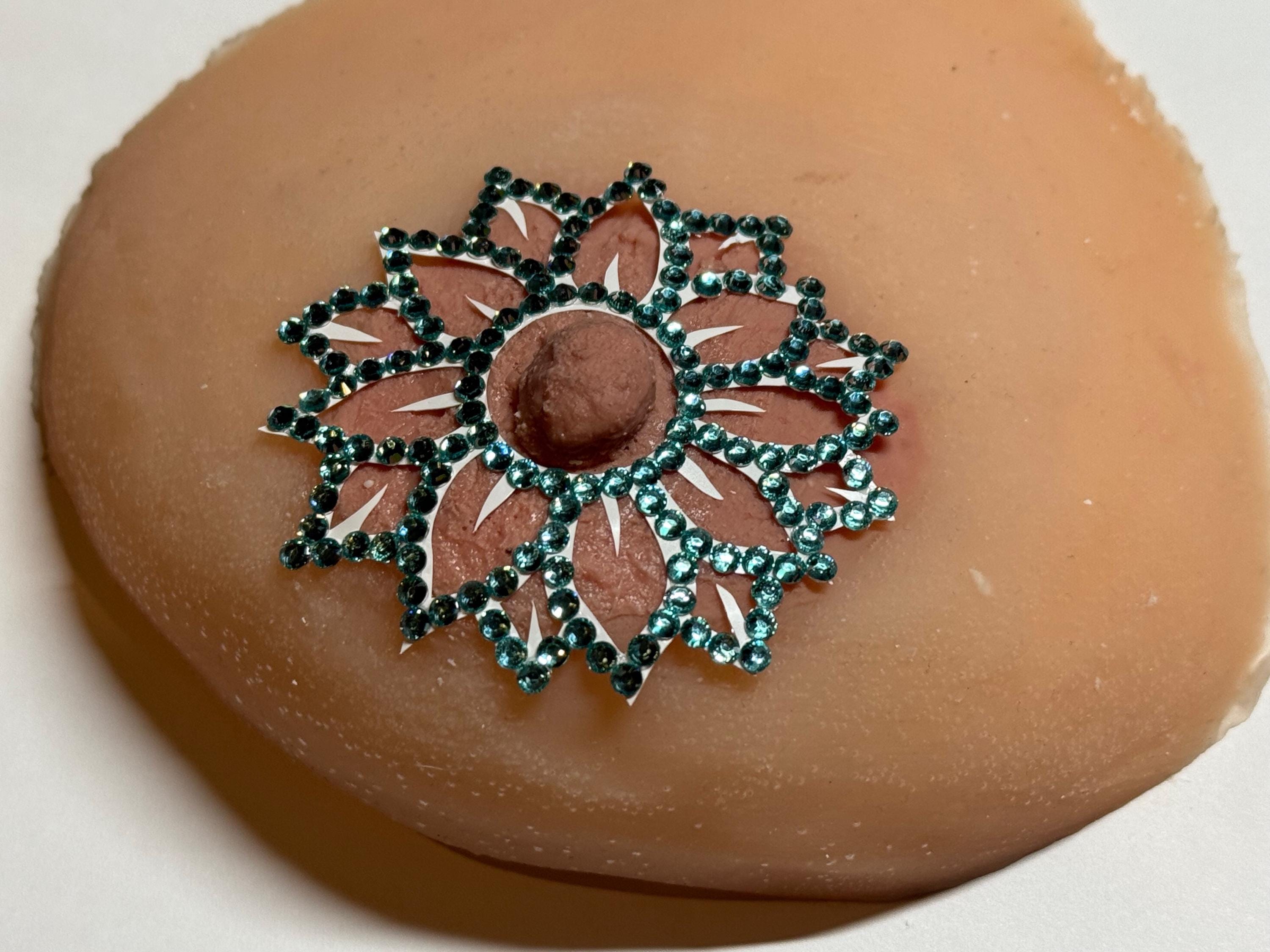 Rhinestone Flower Nipple Pasty | Rave Body Jewelry | Discreet Packaging