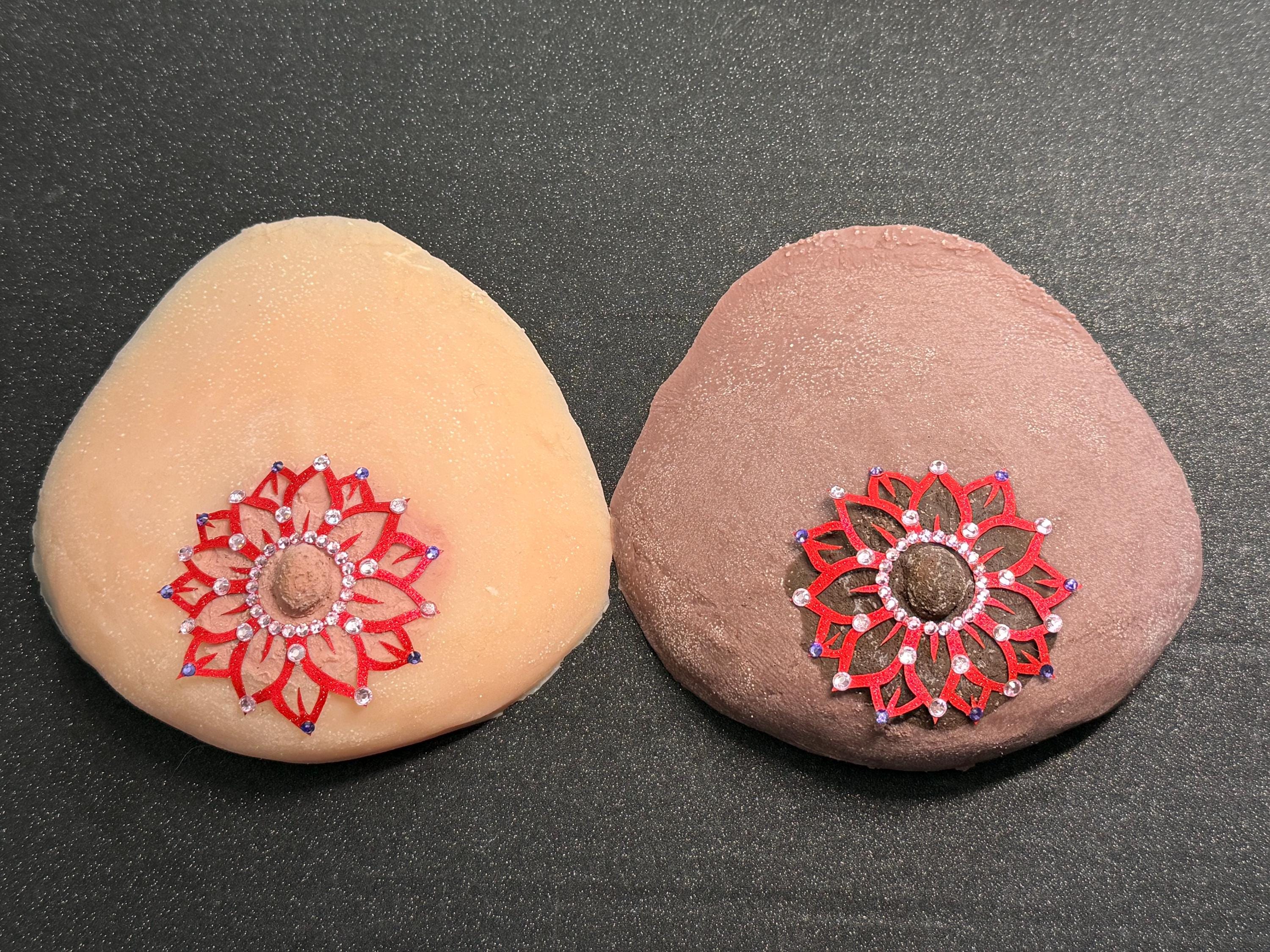 Valentine Floral Body Pasties | Red Crystal Petal Design | Decorative Costume Accessories | Discreet Packaging