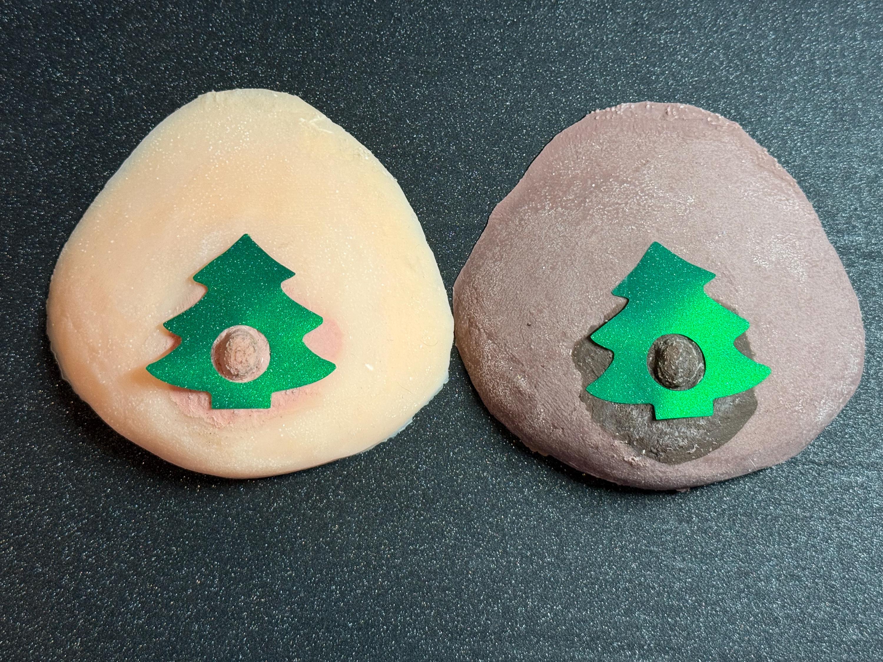 Christmas Tree Pasties | Holiday Nipple Covers | Glitter or Plain Green Festive Accessory | Discreet Packaging