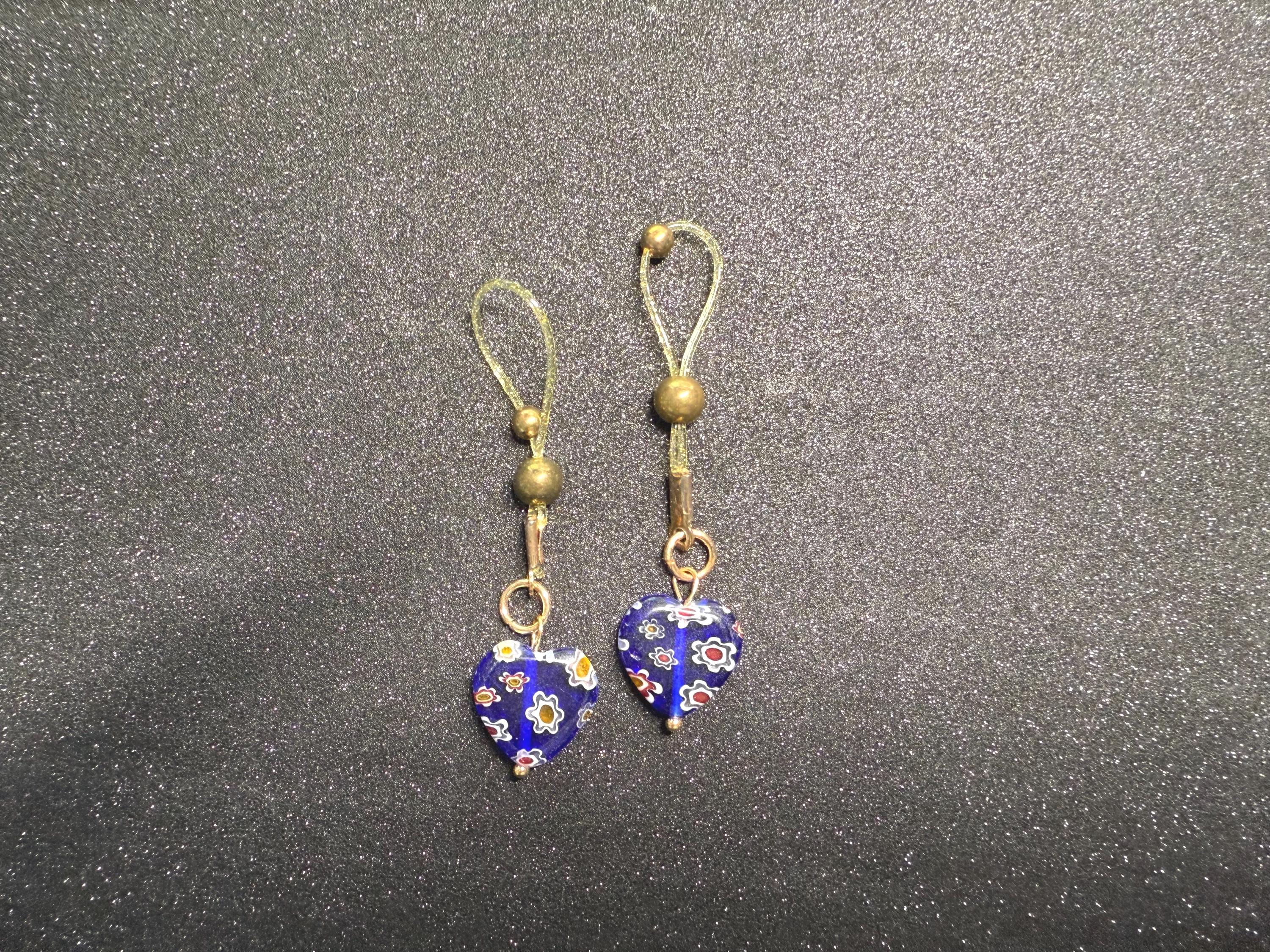 18K Gold Plated Heart Nip Tips | Dangling Charm | Non-Pierced | Discreet Packaging