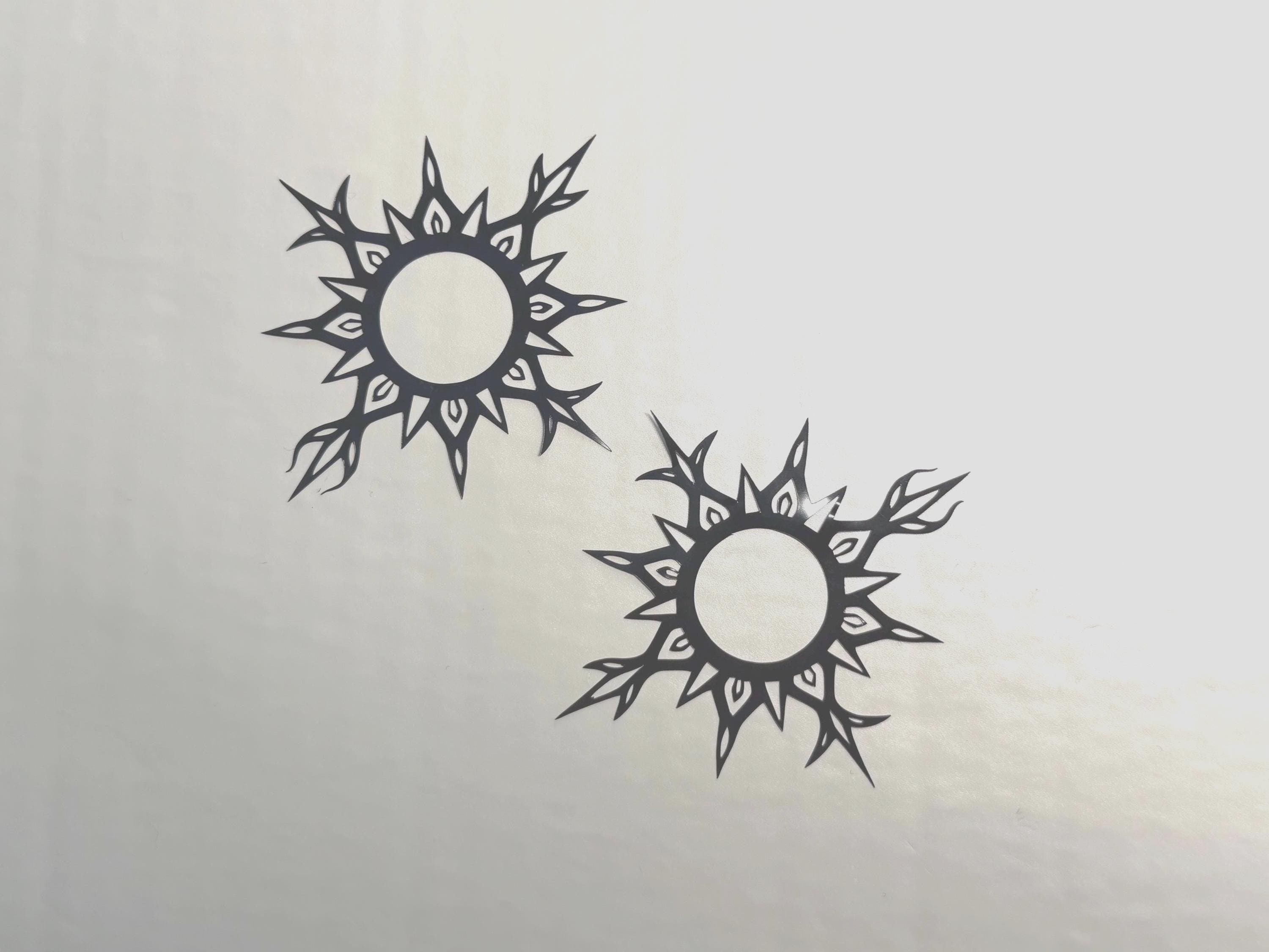 Tribal Sun Pasties: Gothic Blackwork Sunburst Stickers | Discreet Packaging