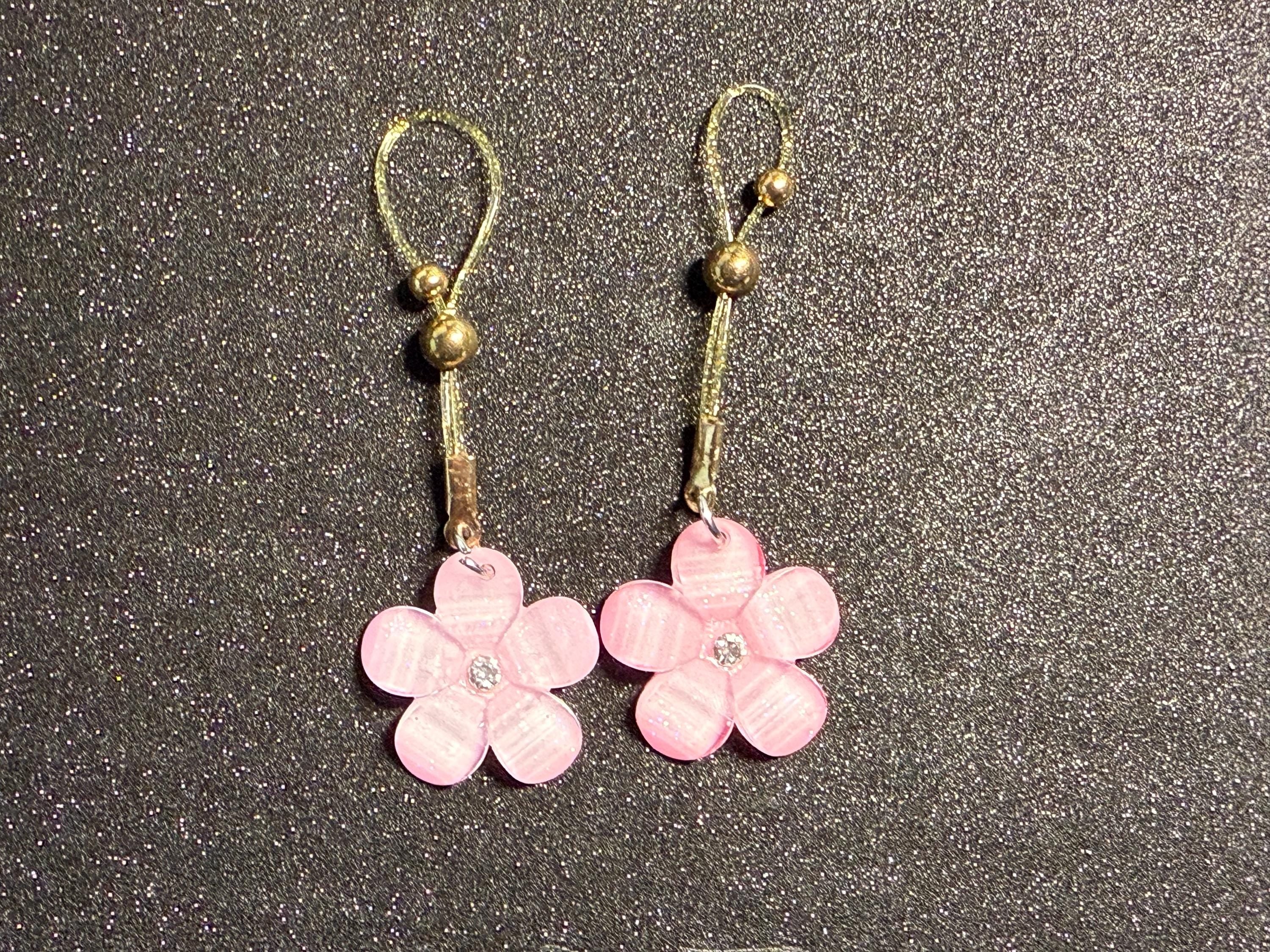 18K Gold Plated Nipple Jewelry | Dangling Flower Charms | Non-Pierced | Discreet Packaging