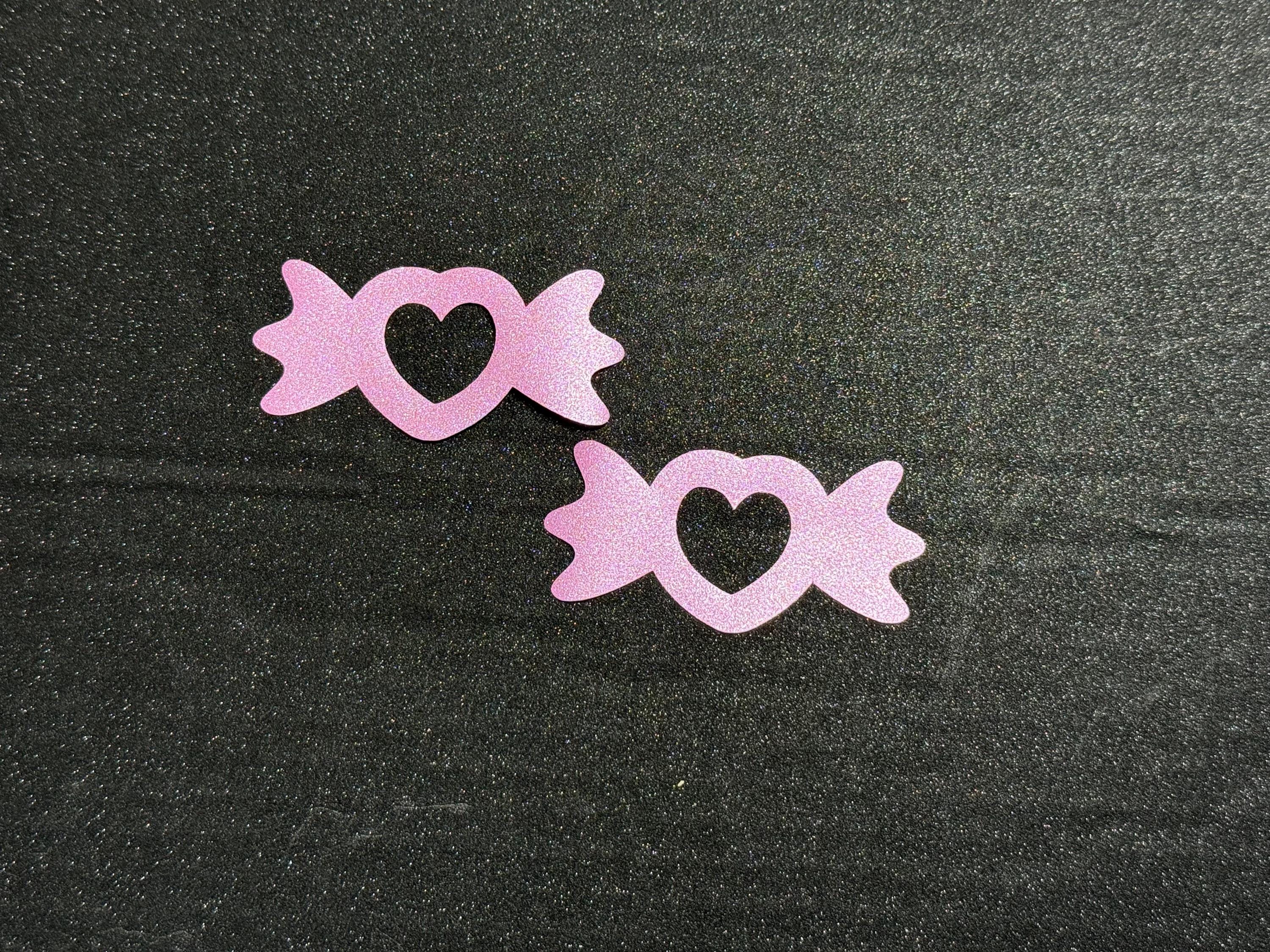 Candy Heart Vinyl Nipple Stickers | Glitter Body Art Decals | Valentine & Festival Accessories | Discreet Packaging