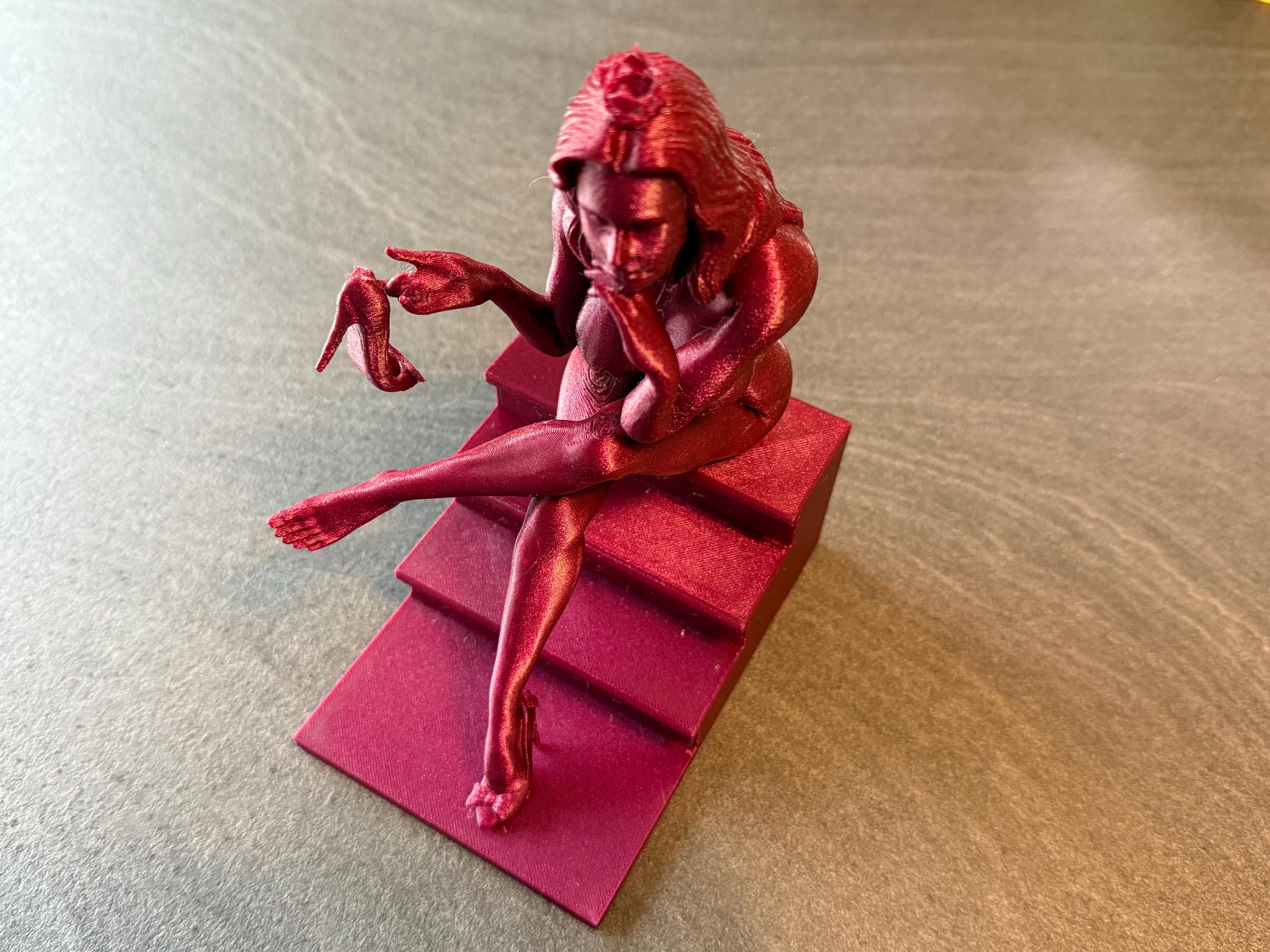 Modern Woman on Steps Sculpture | 3D Printed Art Decor | Discreet Packaging