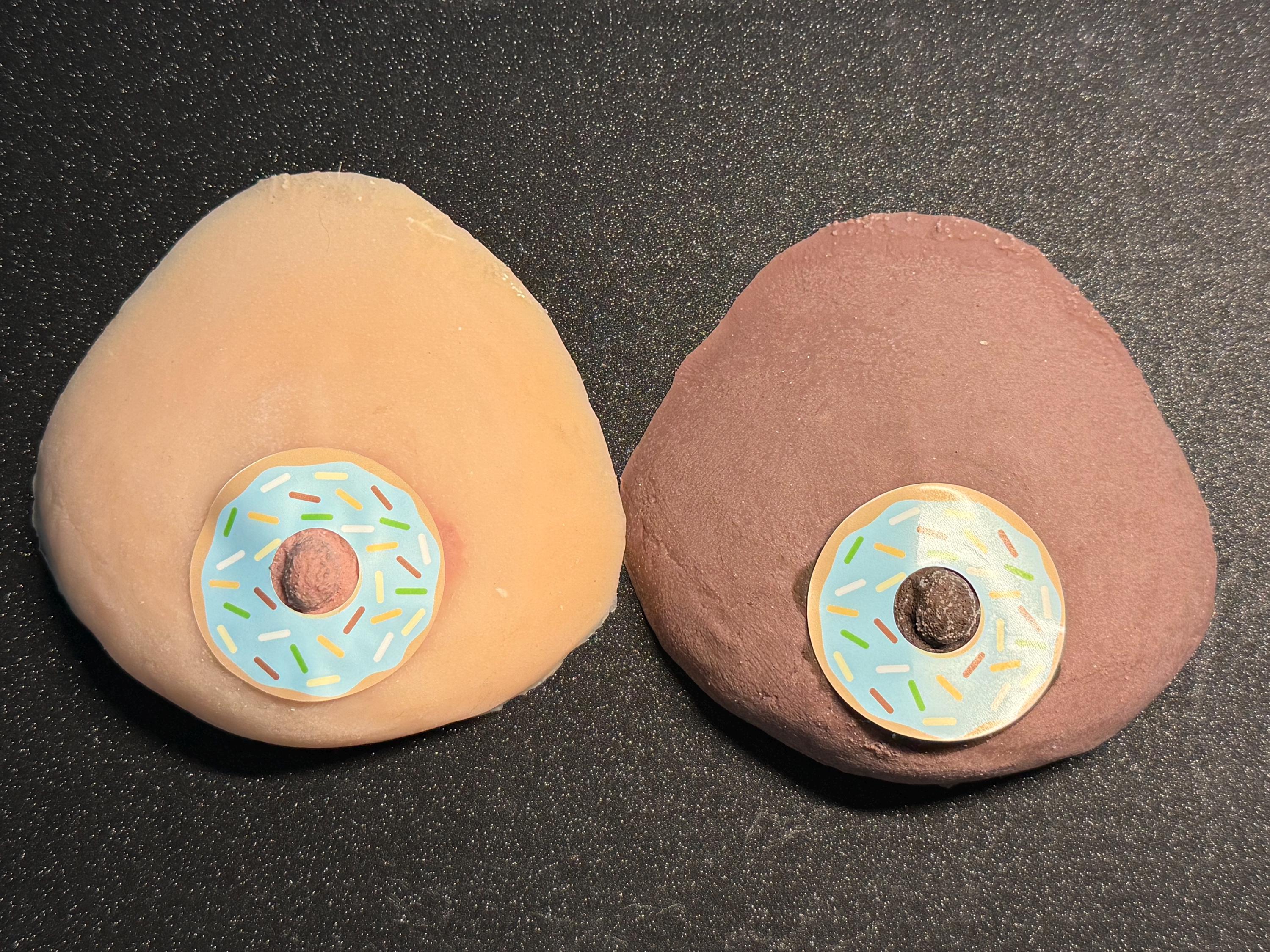 Donut Nipple Stickers | Colorful Dessert Pasties with a Hole Lotta Fun | Blue Donut | Discreet Packaging