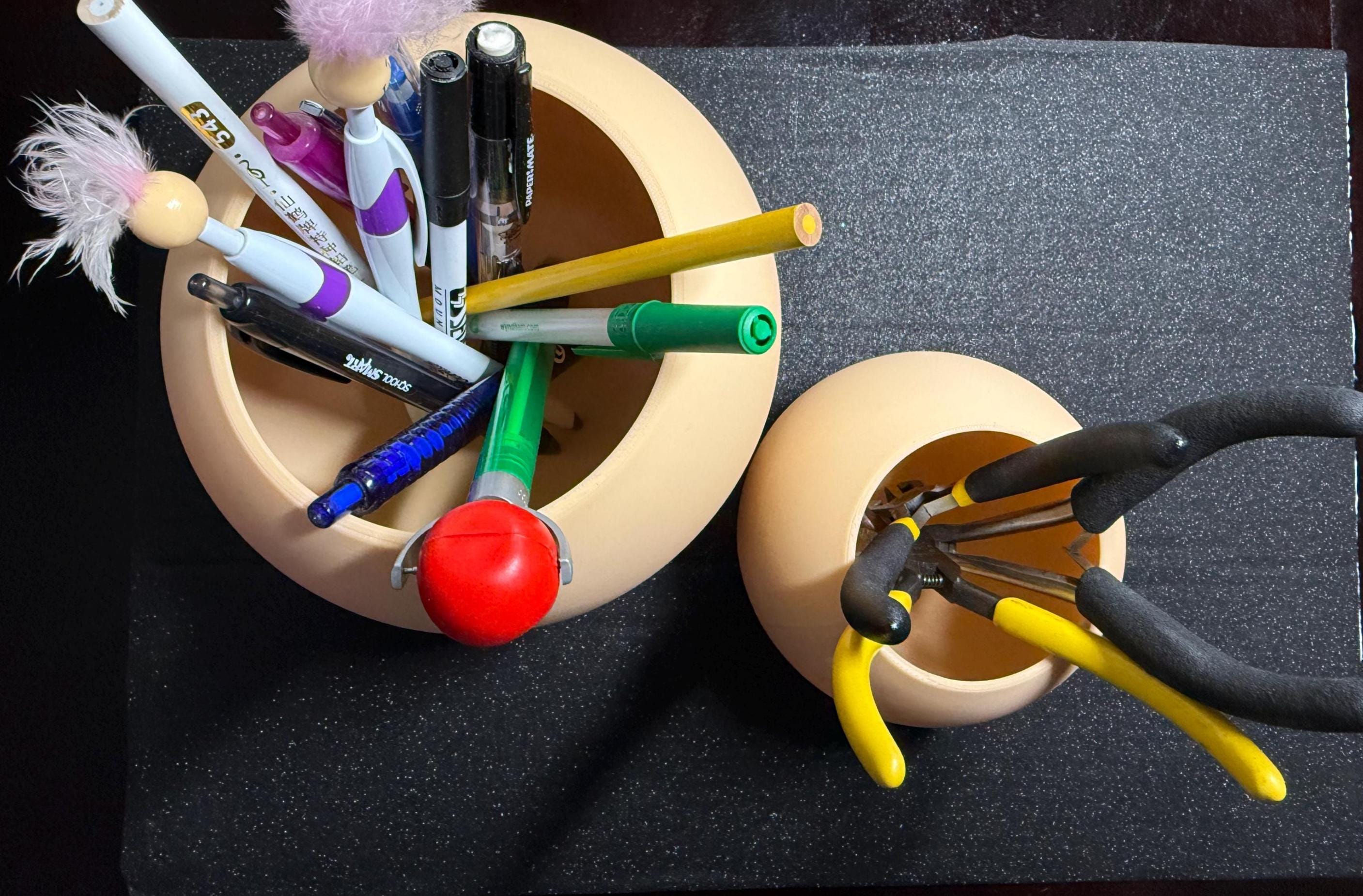 3D Printed Desk Organizer | Modern Art Storage Pot with Lid | Discreet Packaging