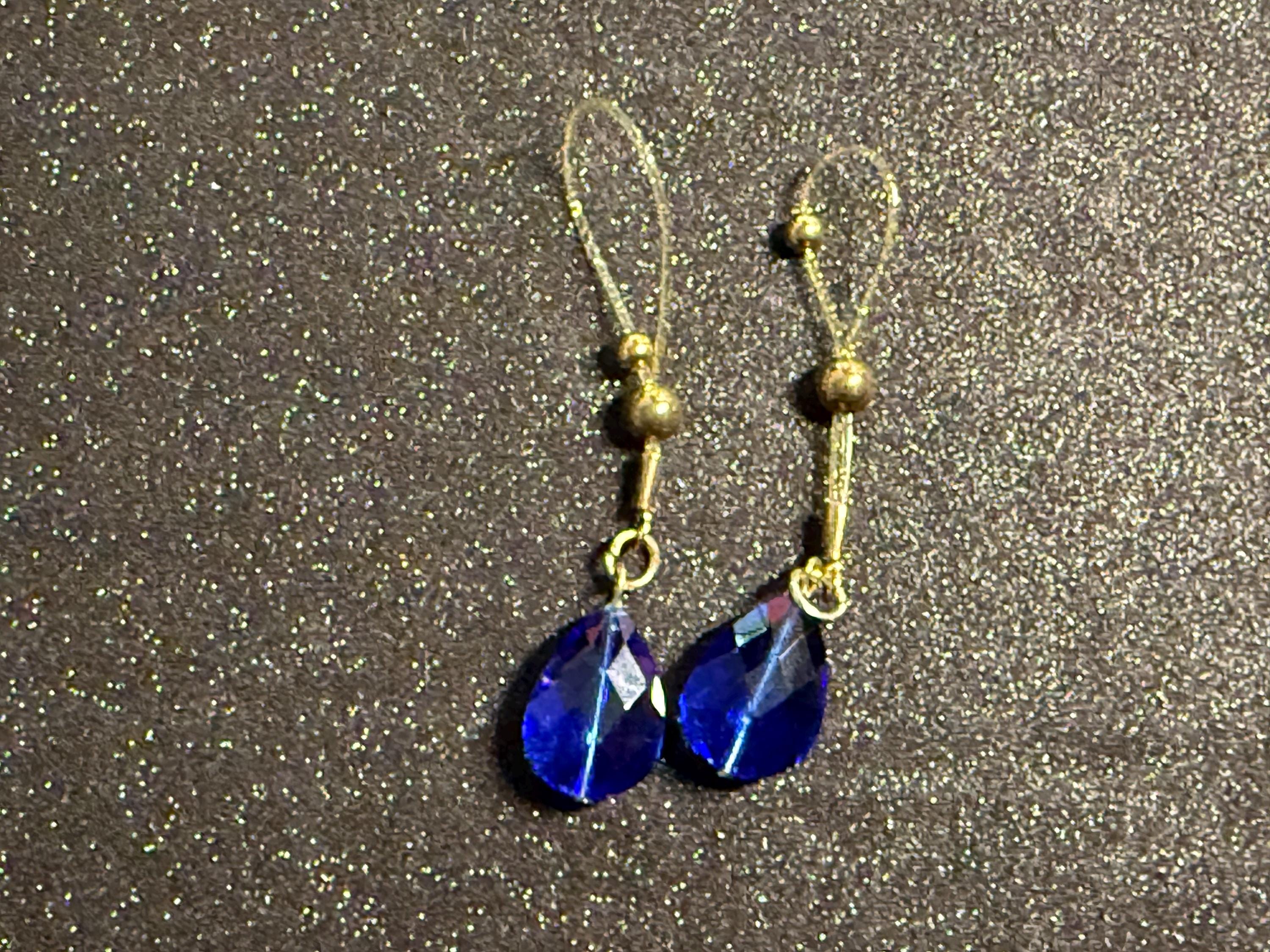 Blue Teardrop Nipple Jewelry | 18K Gold Plated Non-Piercing Nip Tips | Discreet Packaging