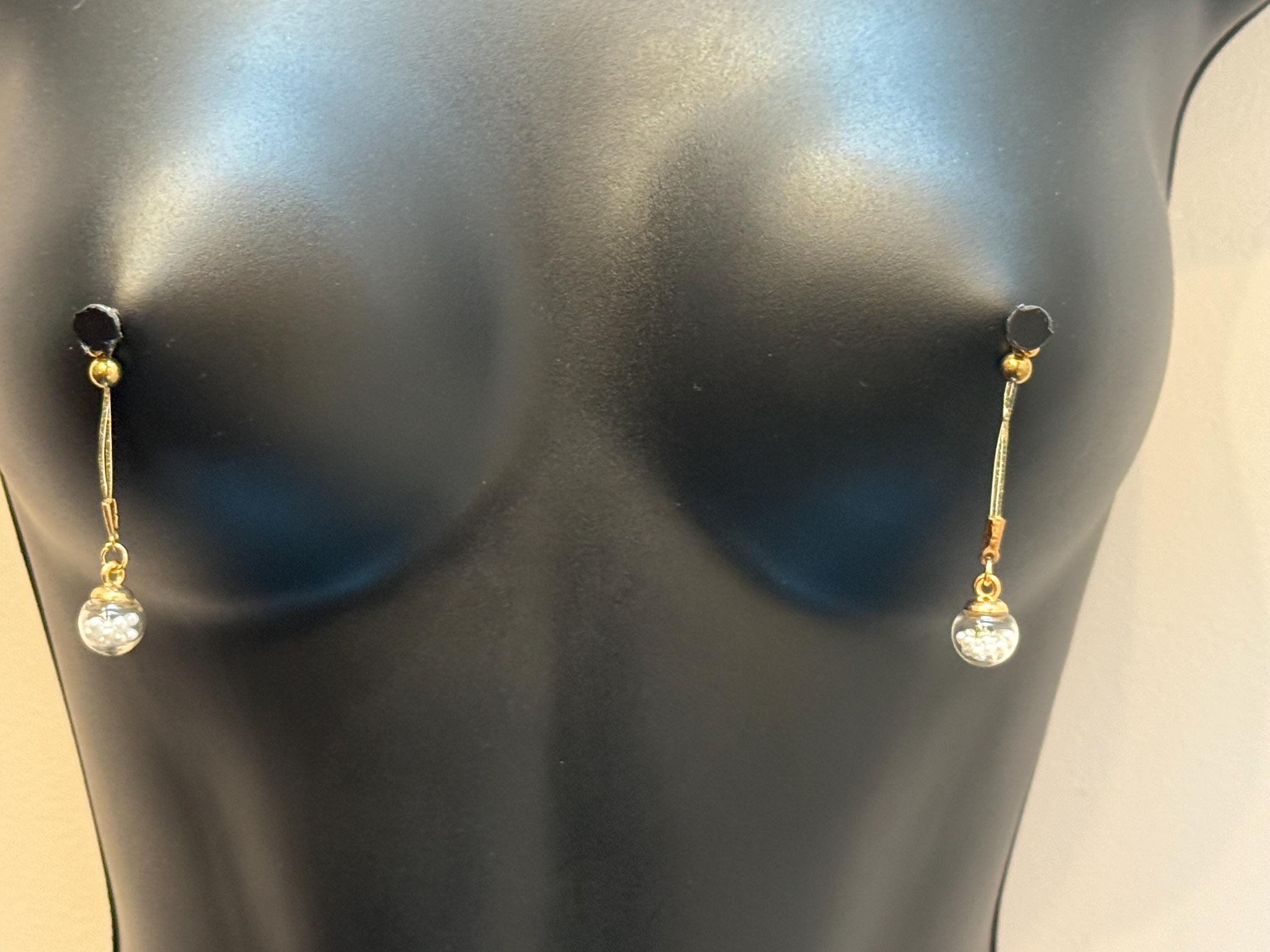 Glitter Ball Nipple Jewelry | Silver, Pearl & Star Nip Tips | Discreet Packaging
