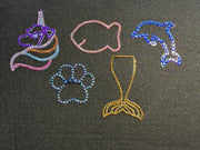 Rhinestone Body Sticker: Dolphin, Unicorn, Mermaid, Paw Print