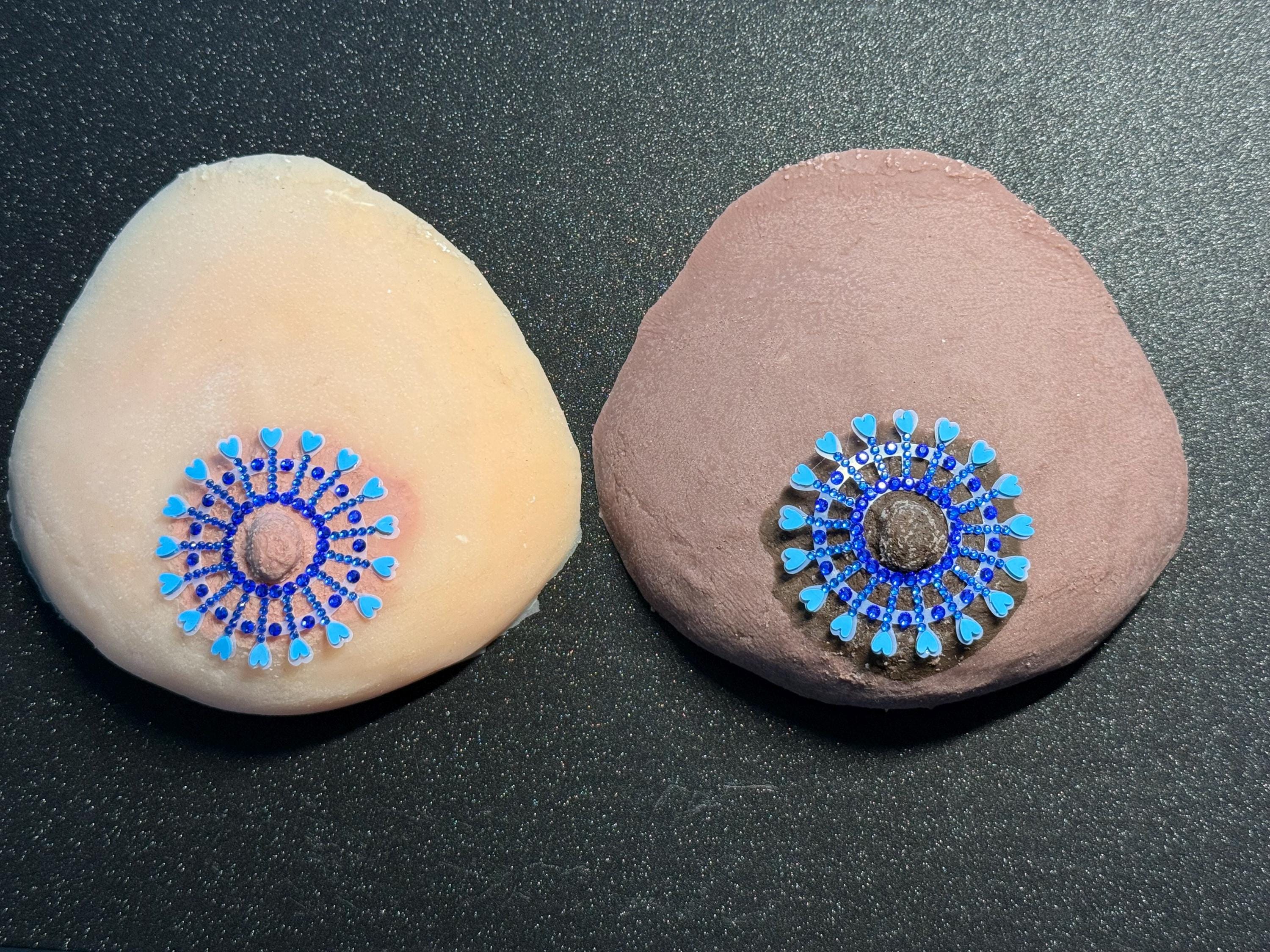 Rhinestone Flower Nipple Pasties | Festival Body Jewelry | Discreet Packaging