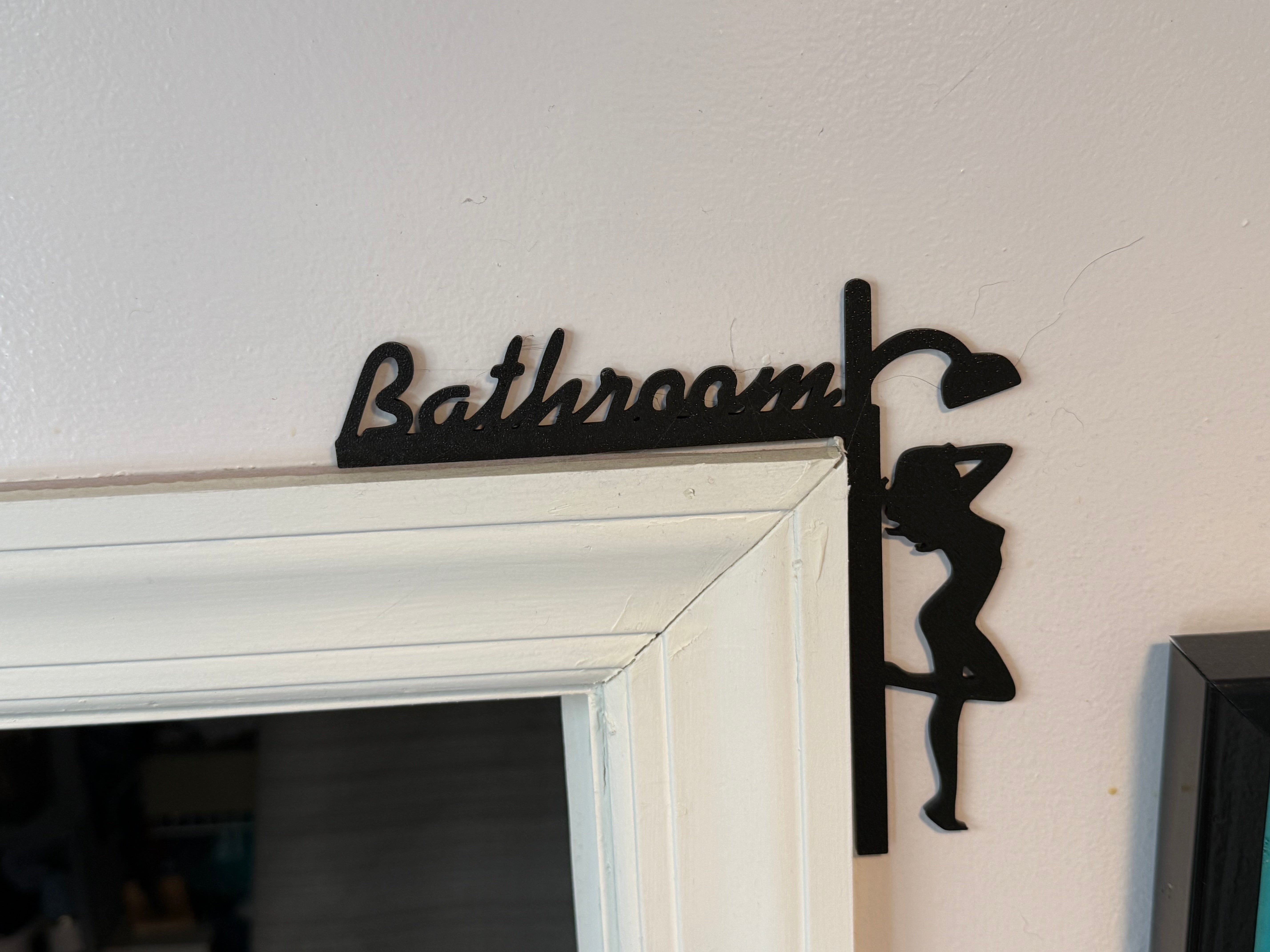 Bathroom Wall Sign | Shower or Bathtub Silhouette | 3D Printed Bathroom Decor | Playful Home Accent | Discreet Packaging