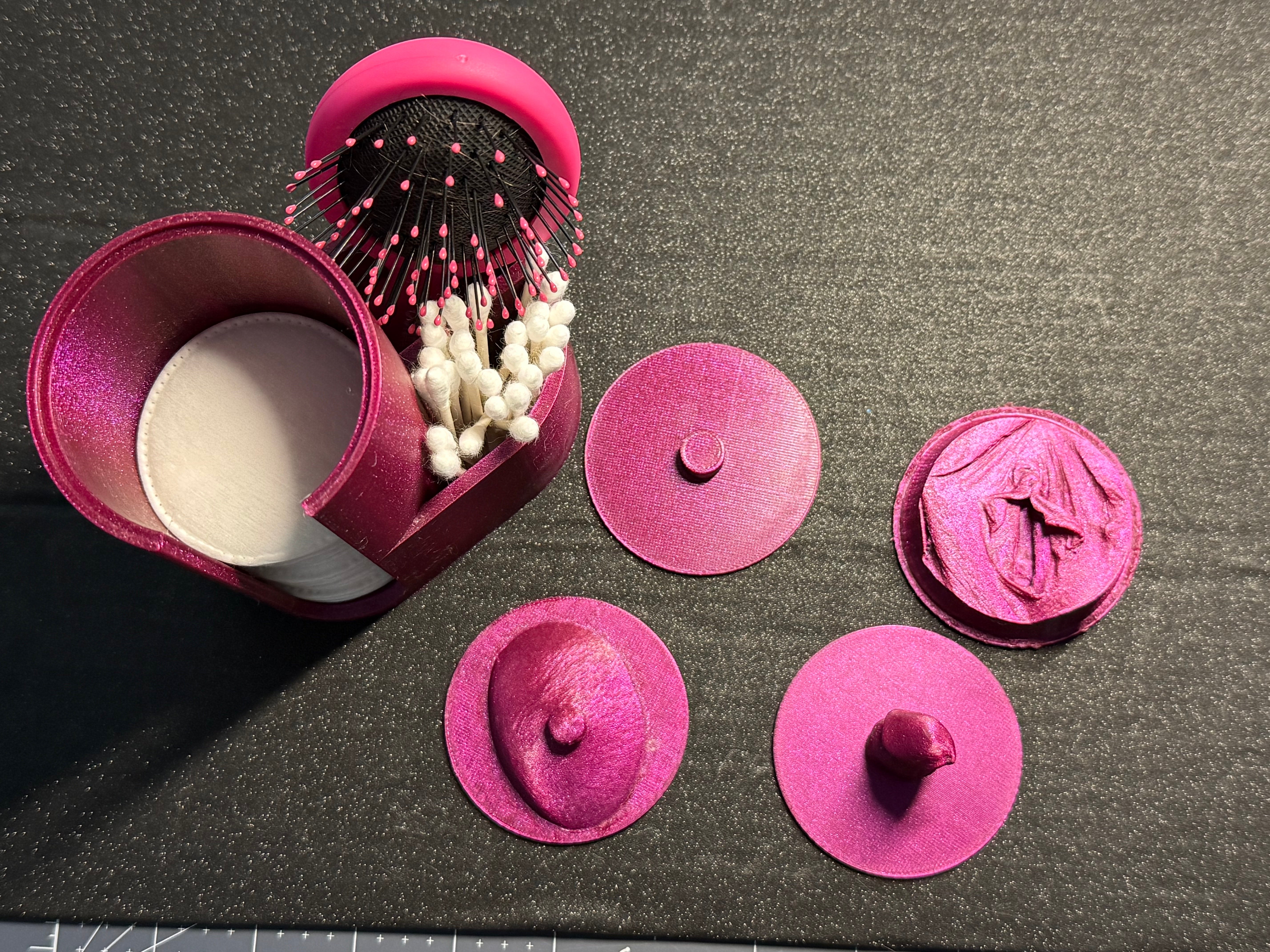 C-Kret Bathroom Organizer | Custom Lid Storage Container | Cotton Swab Holder |Vanity Organizer | Unique Adult Decor | Discreet Packaging