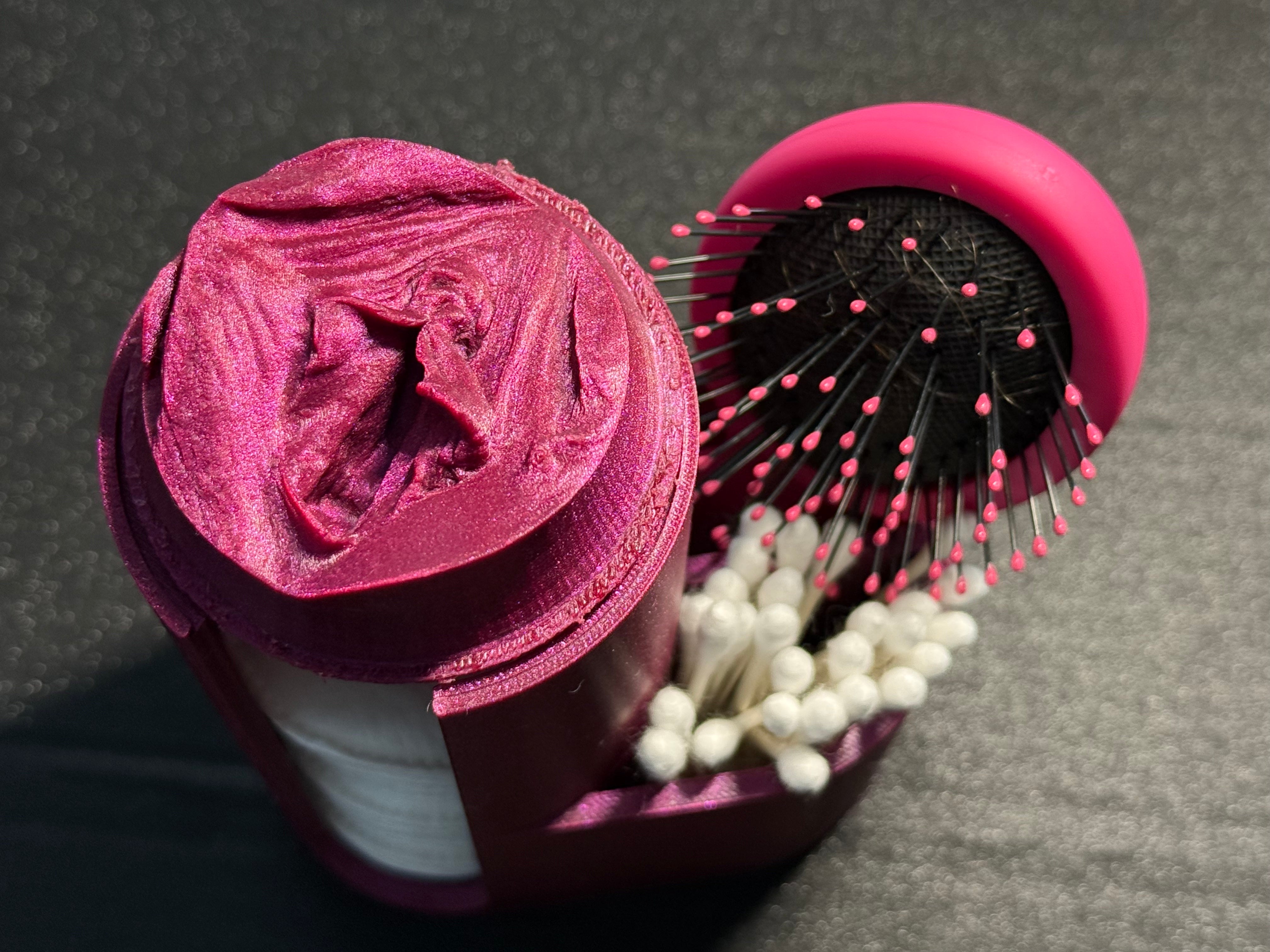 C-Kret Bathroom Organizer | Custom Lid Storage Container | Cotton Swab Holder |Vanity Organizer | Unique Adult Decor | Discreet Packaging