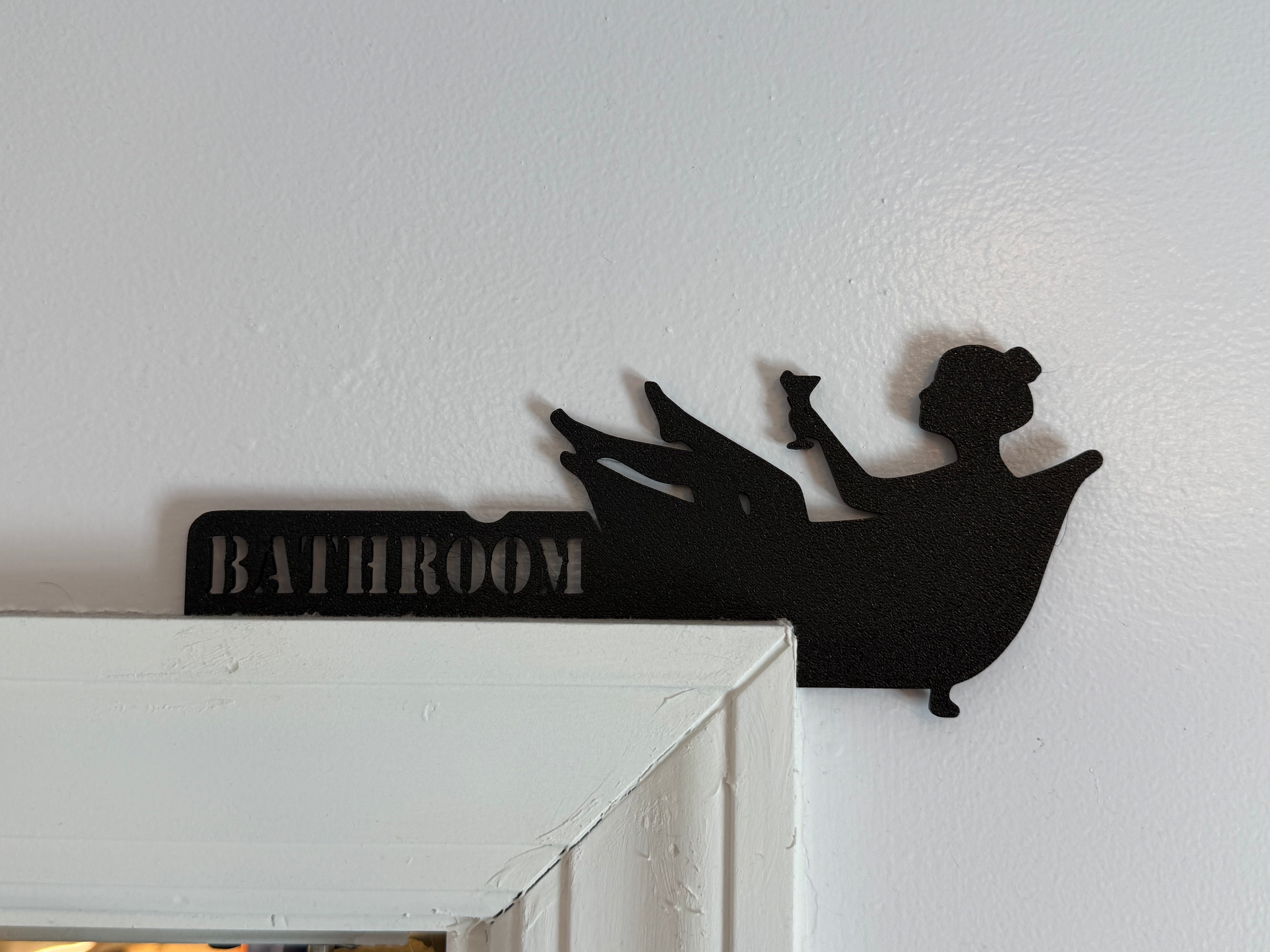 Bathroom Wall Sign | Shower or Bathtub Silhouette | 3D Printed Bathroom Decor | Playful Home Accent | Discreet Packaging
