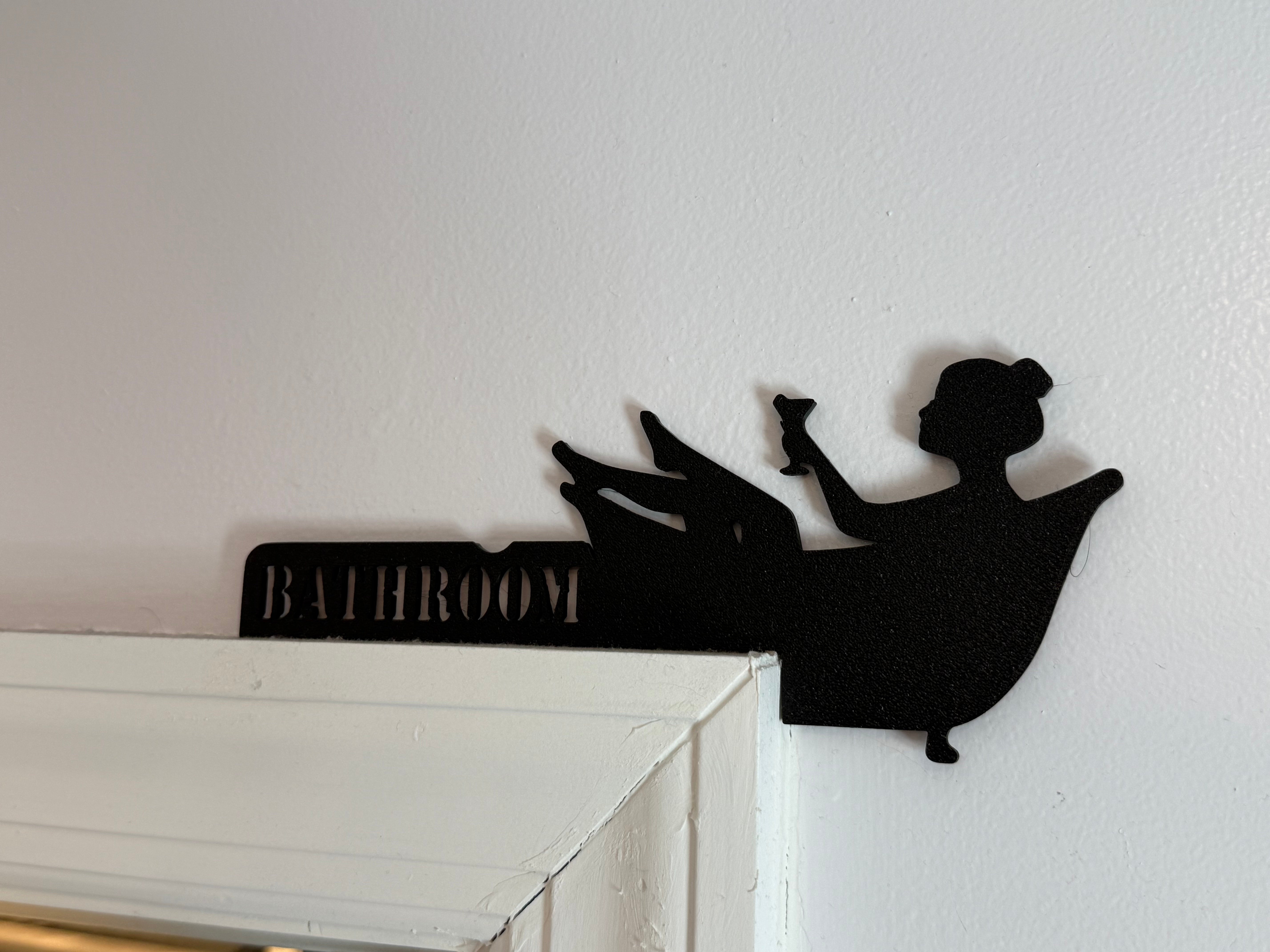Bathroom Wall Sign | Shower or Bathtub Silhouette | 3D Printed Bathroom Decor | Playful Home Accent | Discreet Packaging