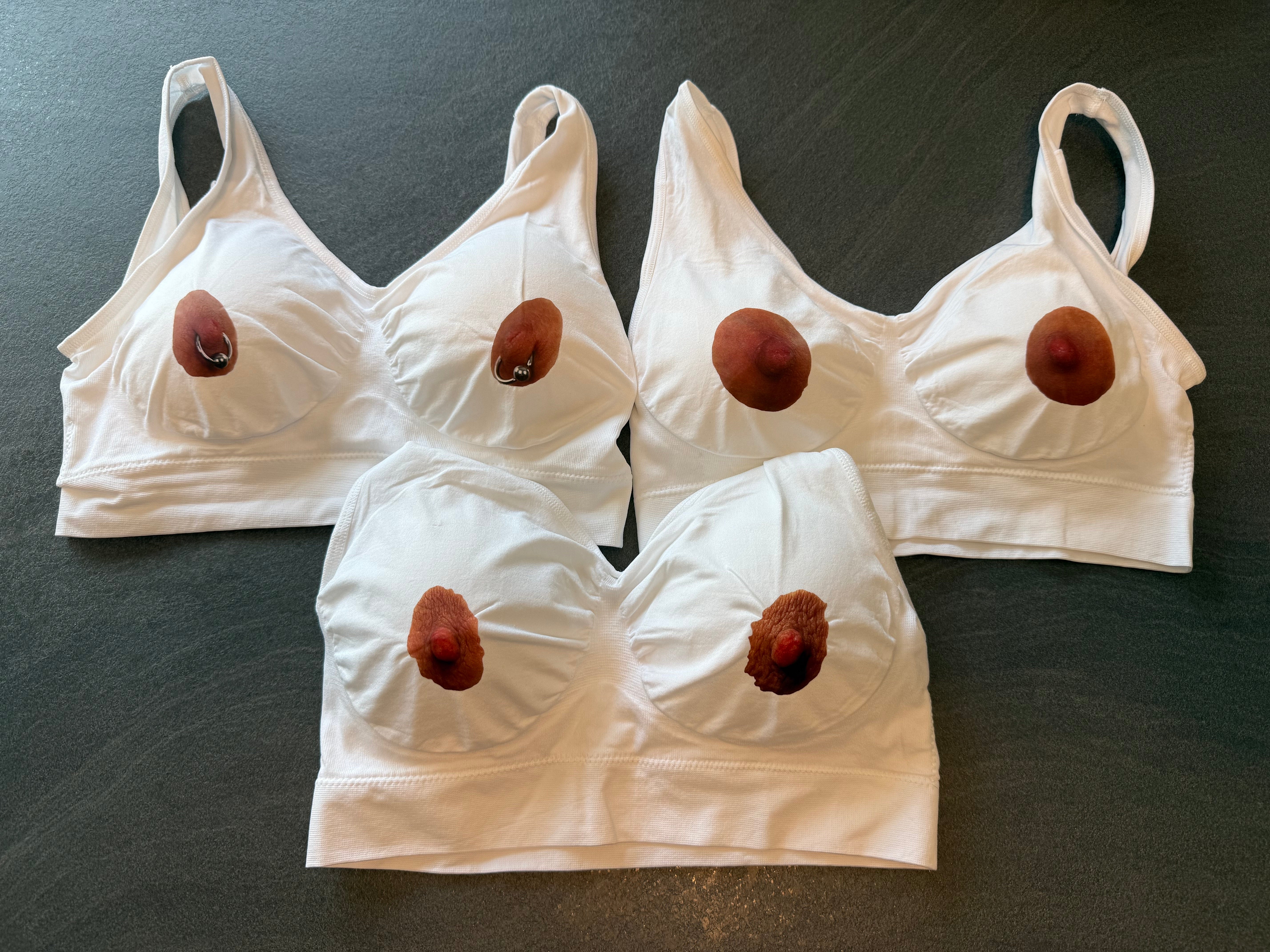 Printed Nipple Sports Bra | Novelty Festival Top & Conversation Starter | Discreet Packaging