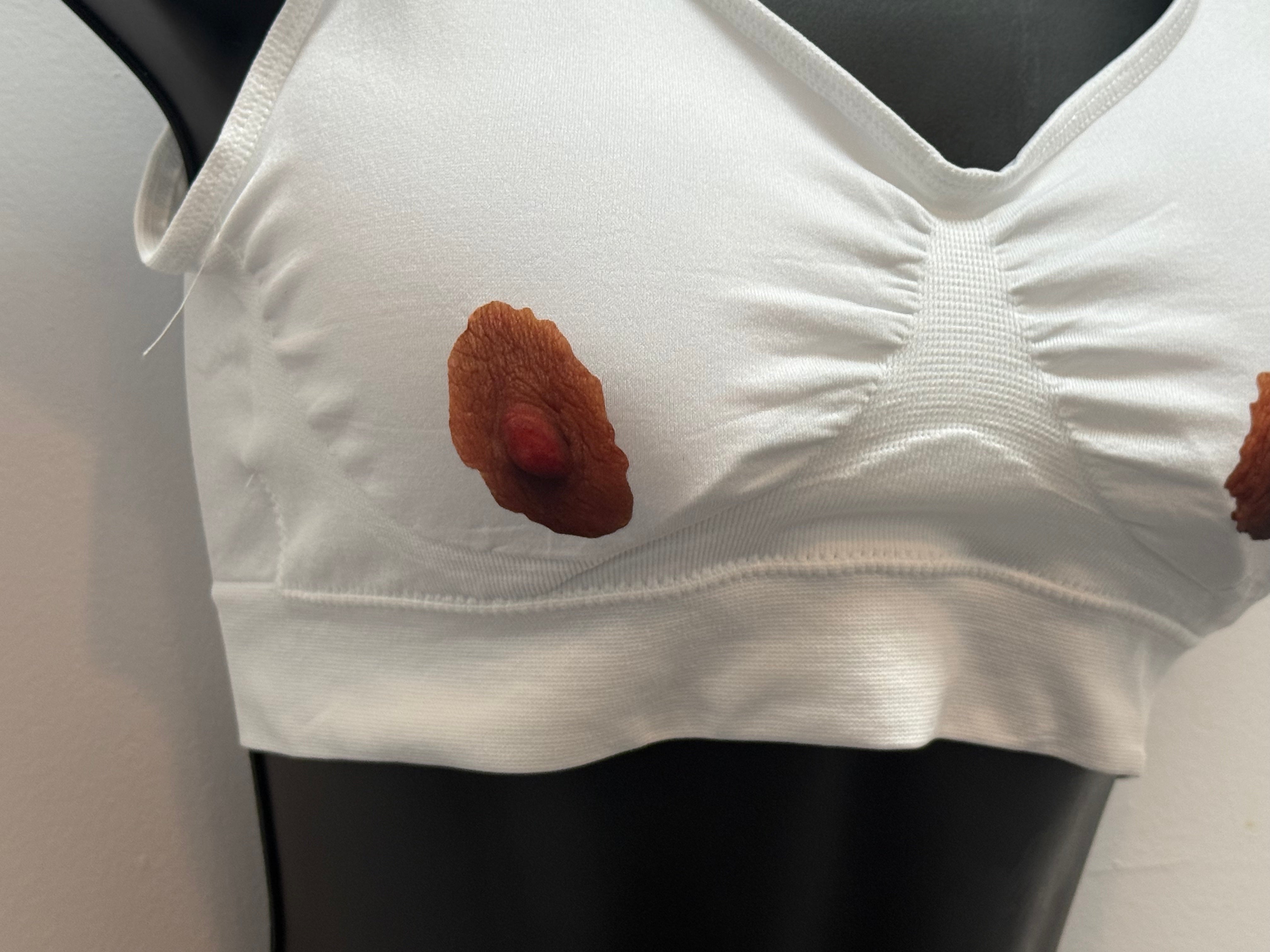 Printed Nipple Sports Bra | Novelty Festival Top & Conversation Starter | Discreet Packaging