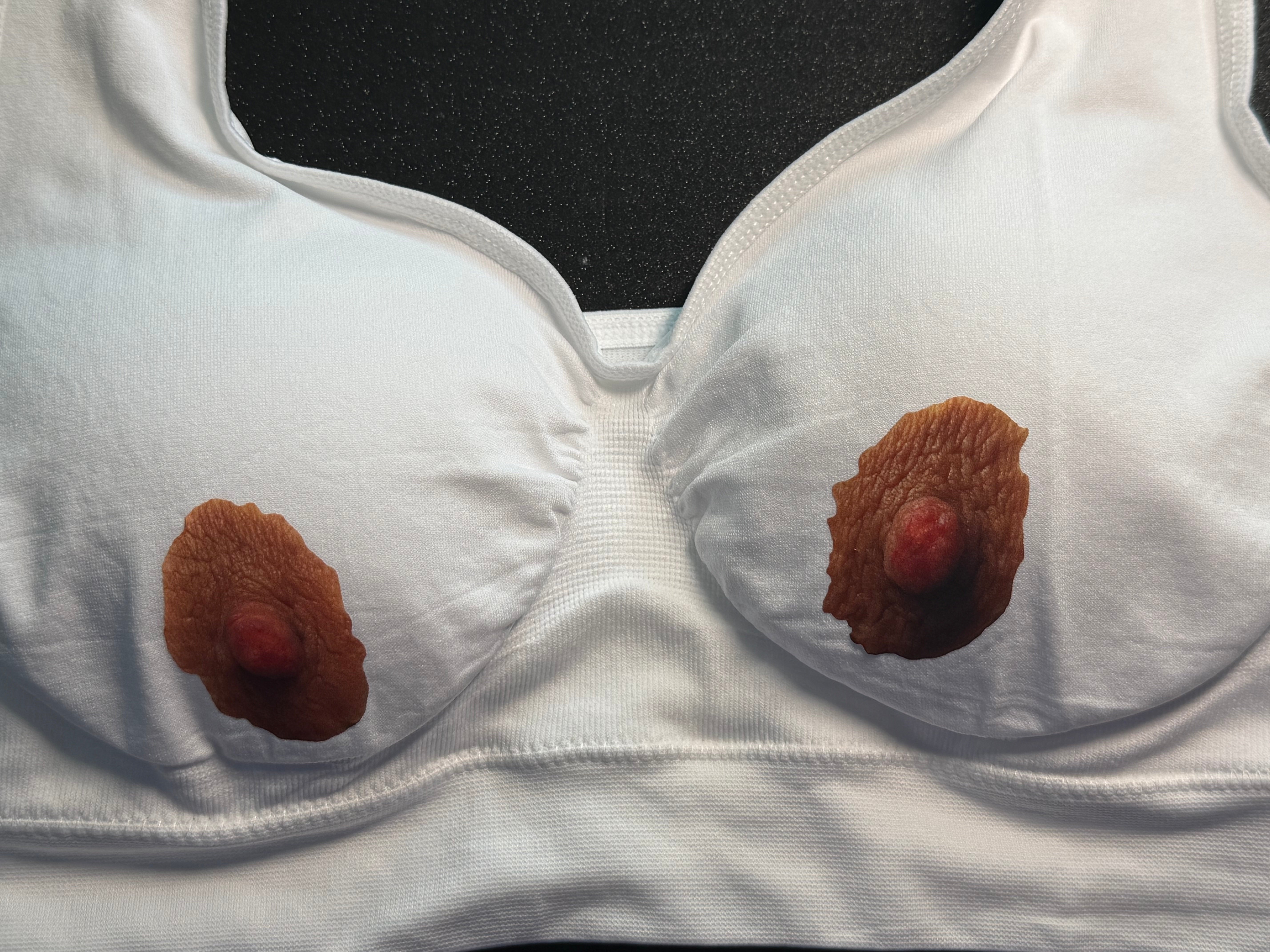 Printed Nipple Sports Bra | Novelty Festival Top & Conversation Starter | Discreet Packaging
