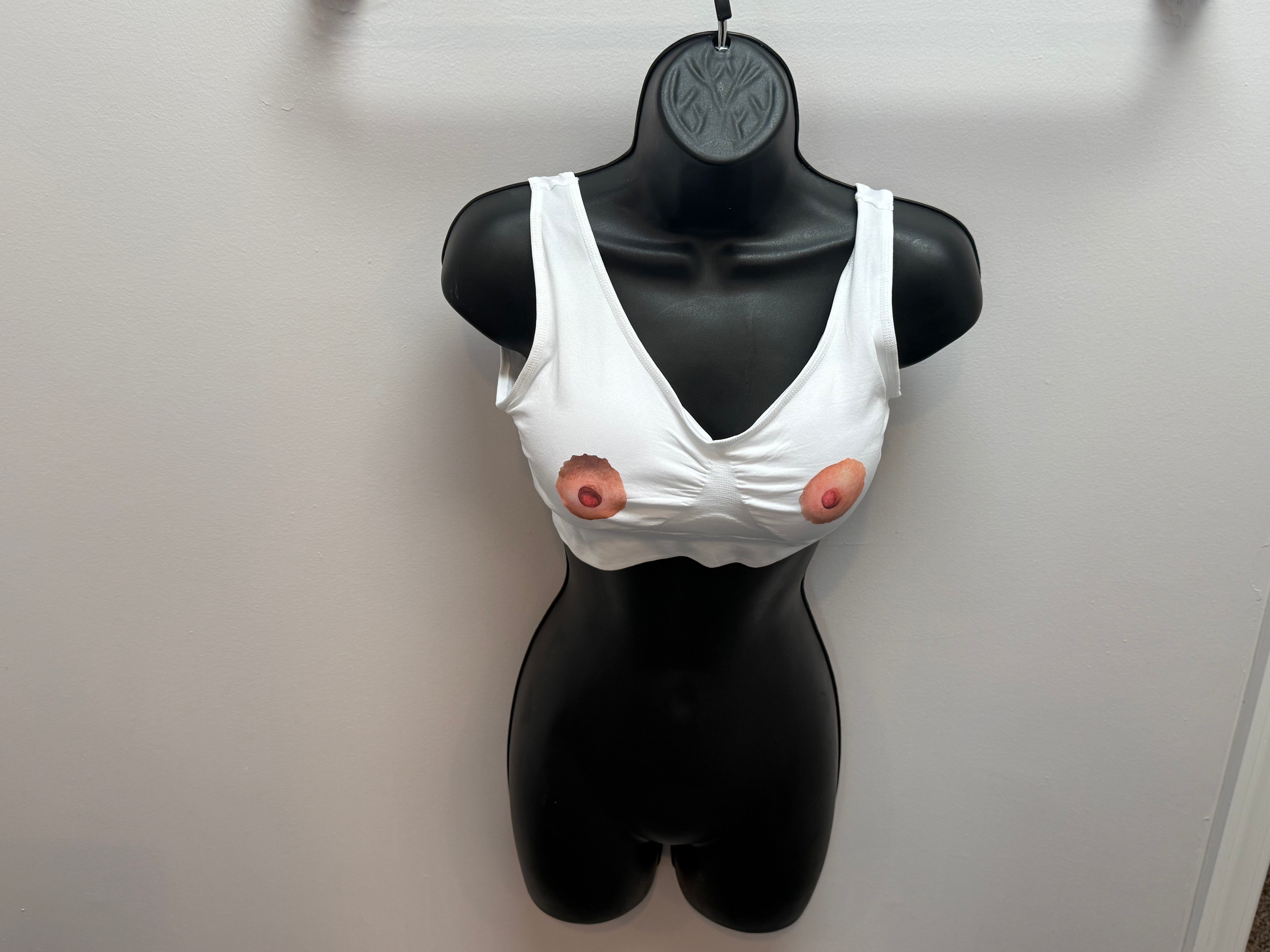 Printed Nipple Sports Bra | Novelty Festival Top & Conversation Starter | Discreet Packaging