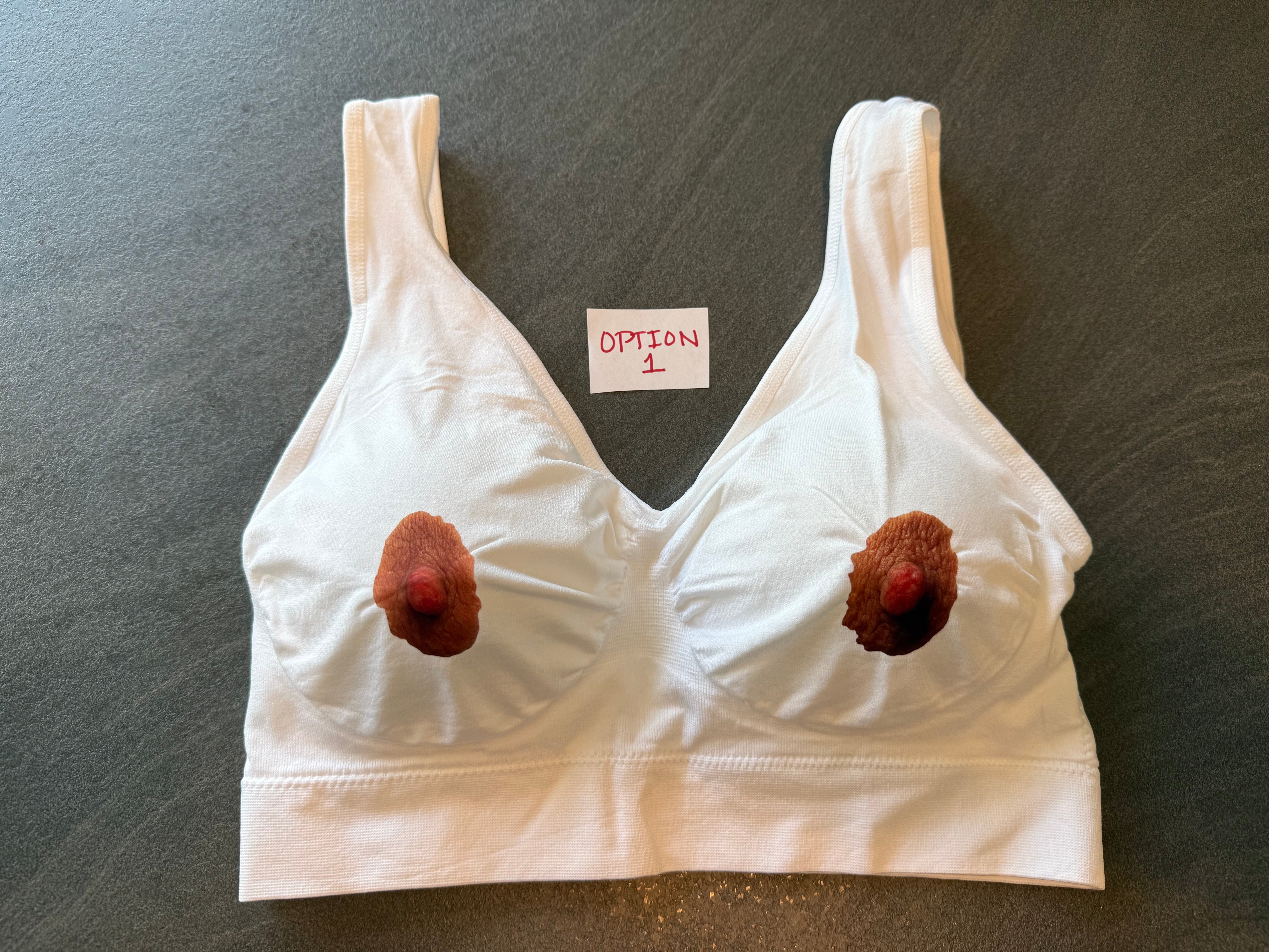 Printed Nipple Sports Bra | Novelty Festival Top & Conversation Starter | Discreet Packaging