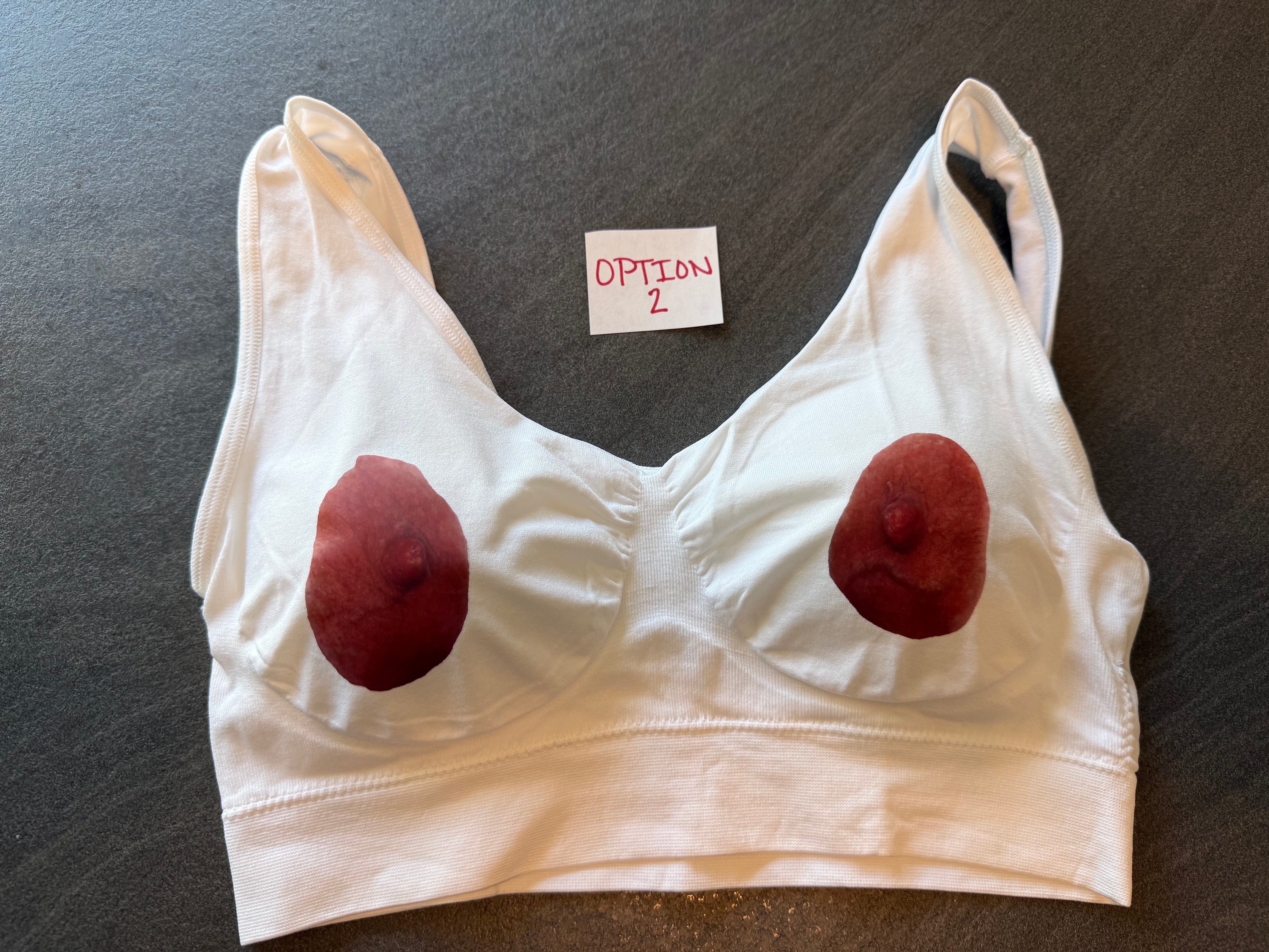 Printed Nipple Sports Bra | Novelty Festival Top & Conversation Starter | Discreet Packaging