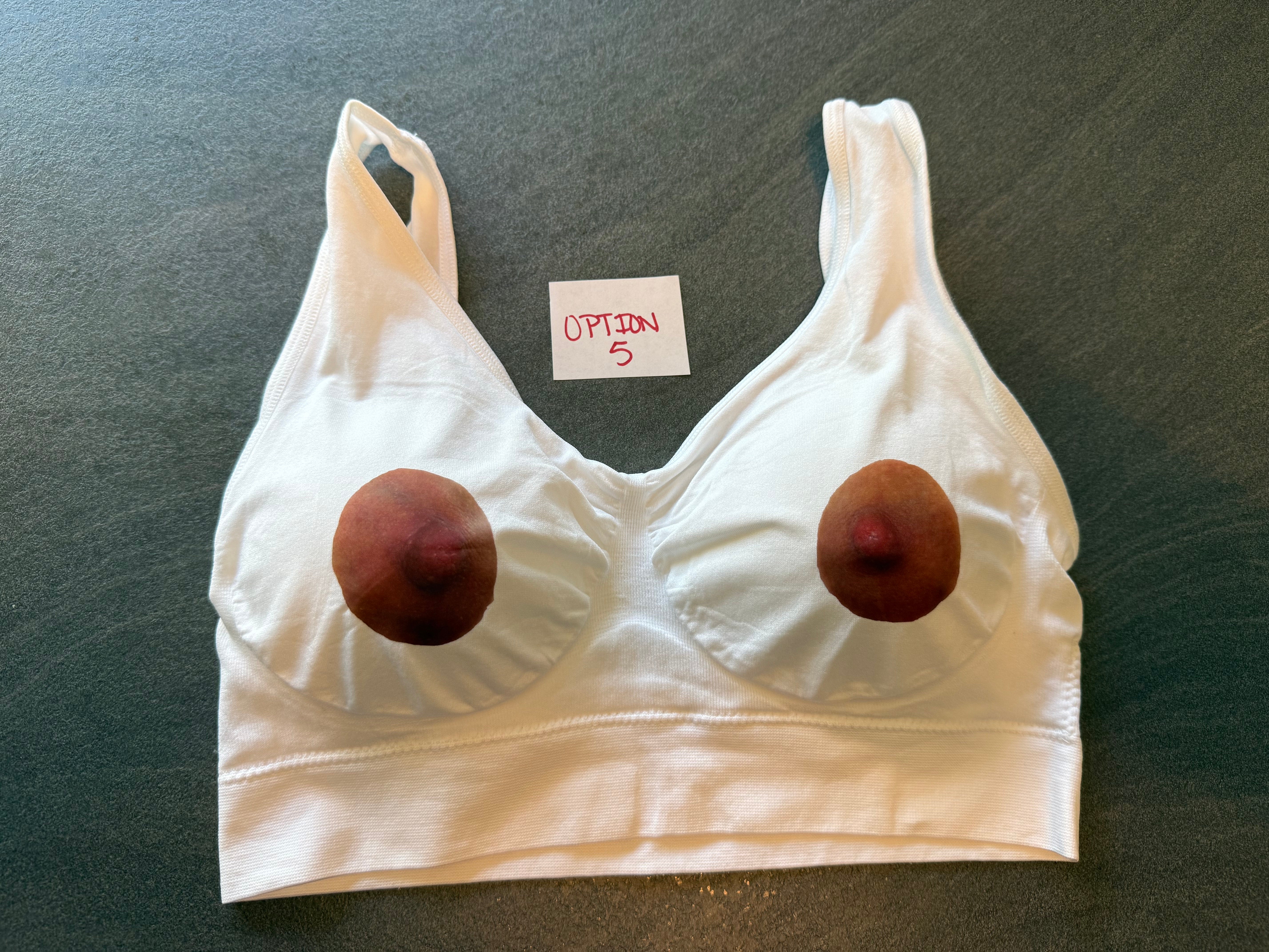 Printed Nipple Sports Bra | Novelty Festival Top & Conversation Starter | Discreet Packaging