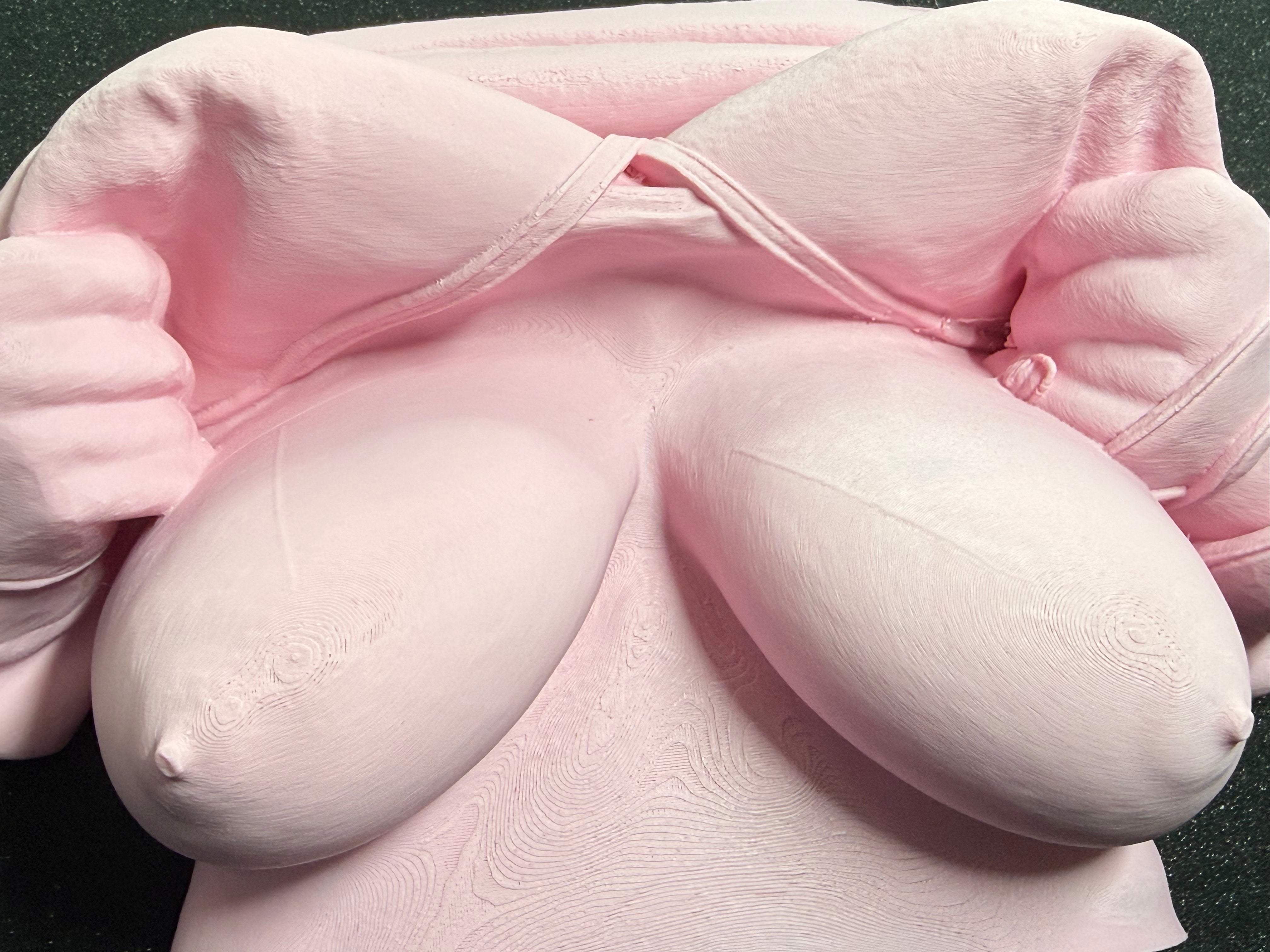 Lifting Bra Boob Wall Sculpture | 3D Printed Sensual Body Art | Bold Bedroom or Studio Decor